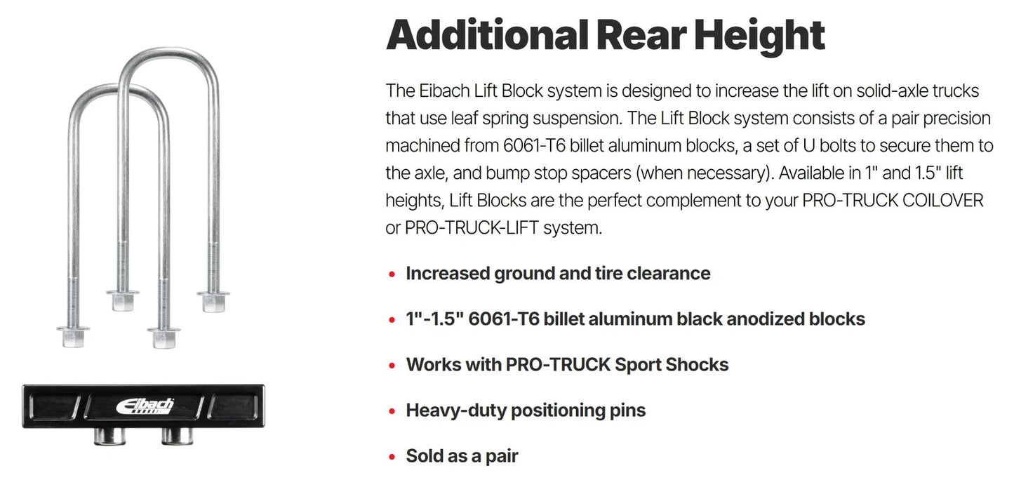 Eibach 2023+ Toyota Tacoma TRD Pro Lift Kit Front Springs w/ Rear Lift Blocks