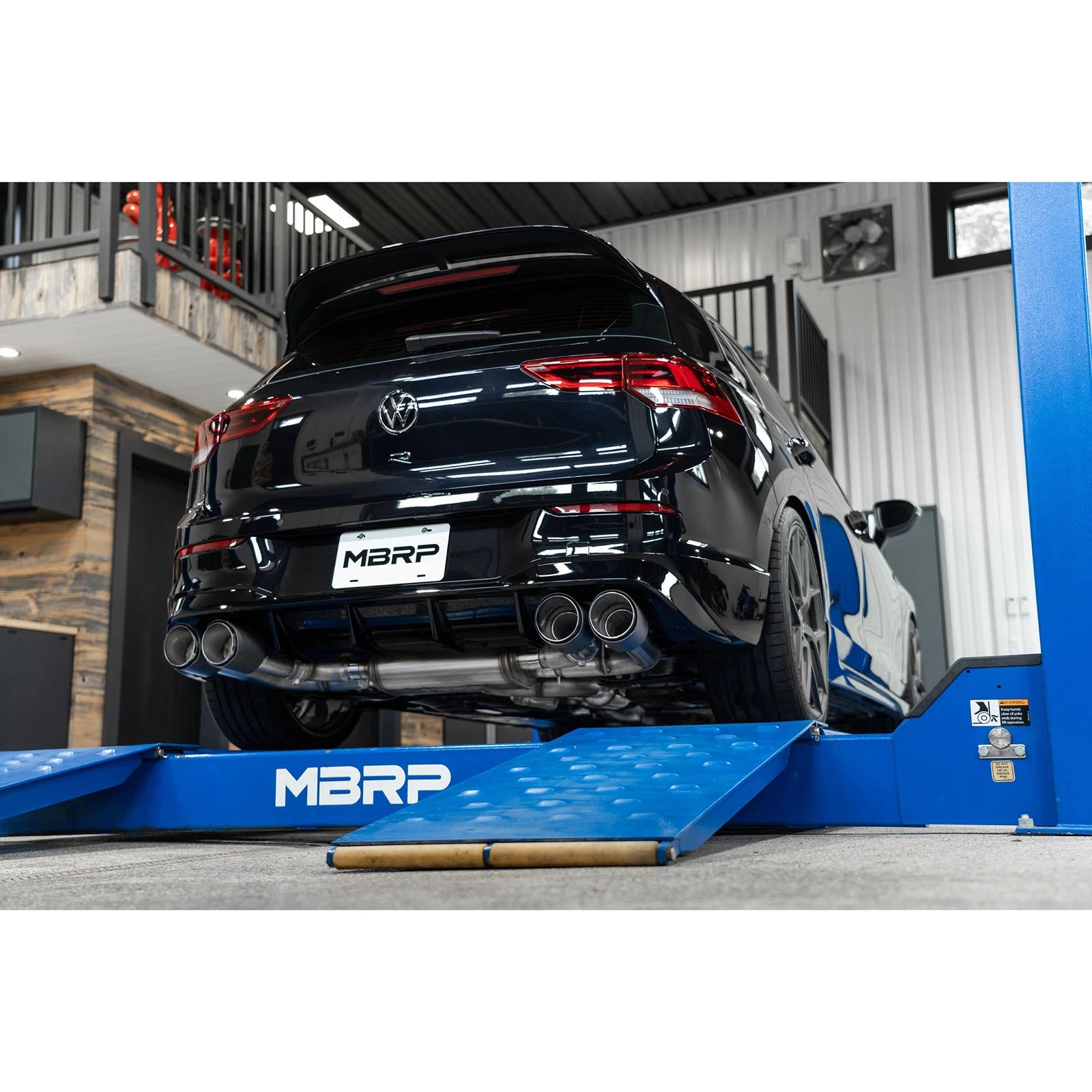 MBRP 2022 Volkswagen Golf R MK8 T304 Stainless Steel 3in Cat-Back, Quad Rear Exit- Carbon Fiber Tip