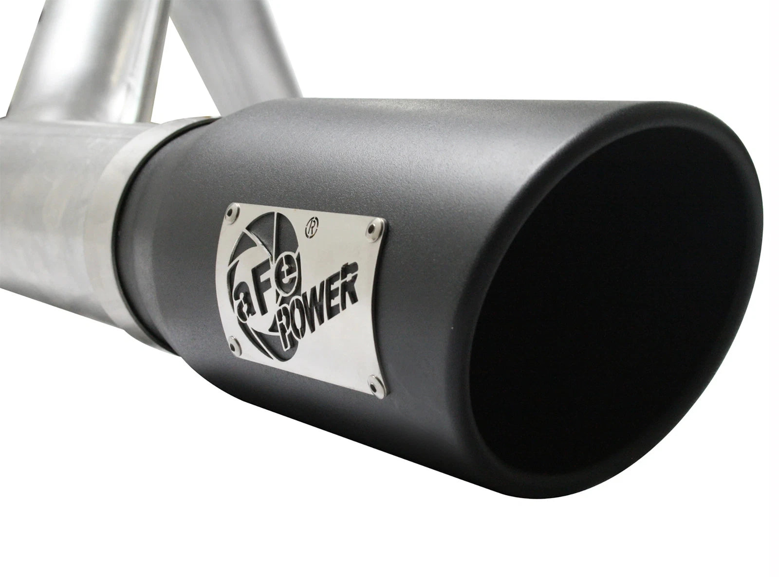aFe Atlas Exhaust 4in Aluminized Cat-Back w/ 304 SS Black Tip 11-13 Ford F-150 EcoBoost V6 3.5L (tt)