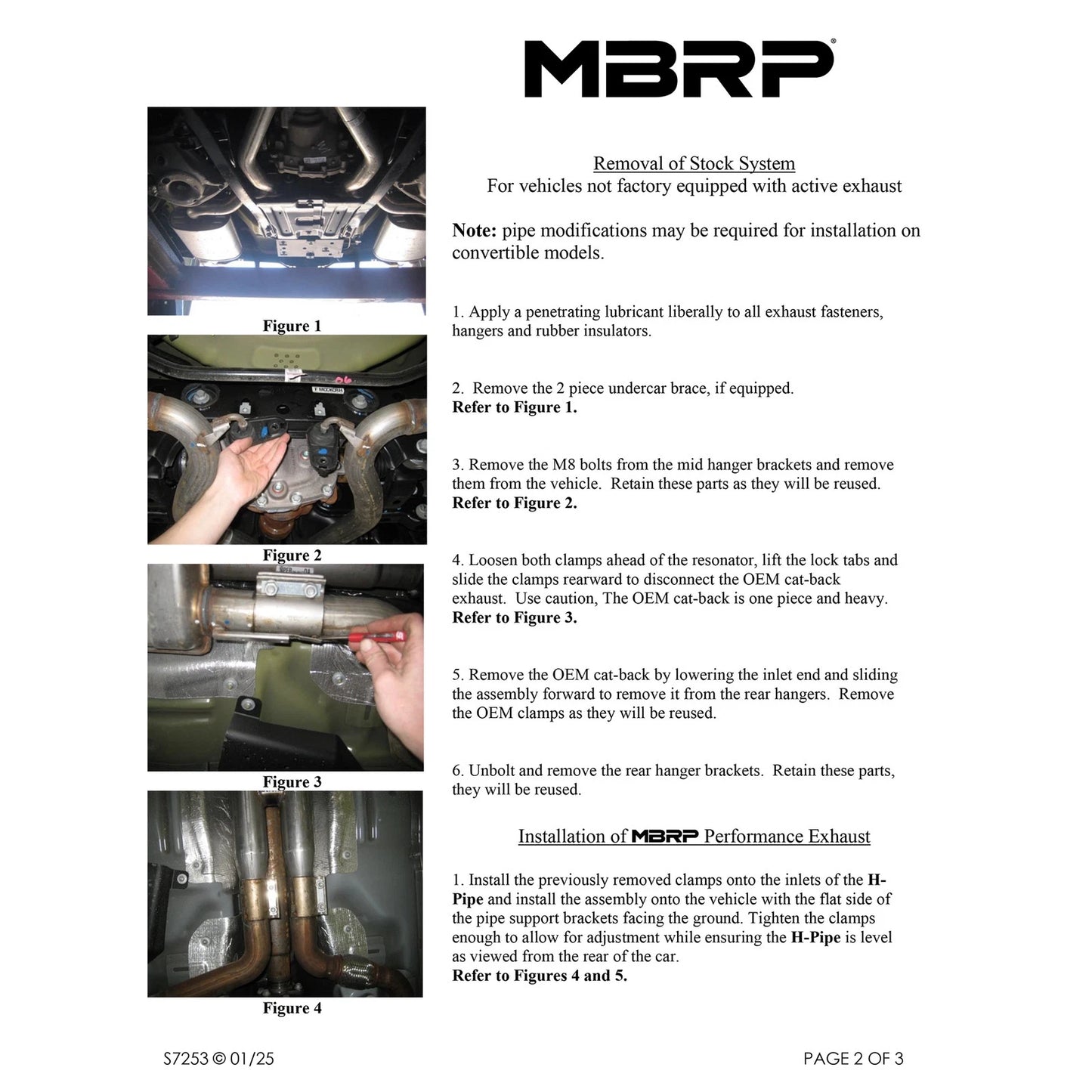 MBRP 2024Ford Mustang GT S650, 5.0 3in Cat-Back Dual Split Black-Coated Aluminized Steel