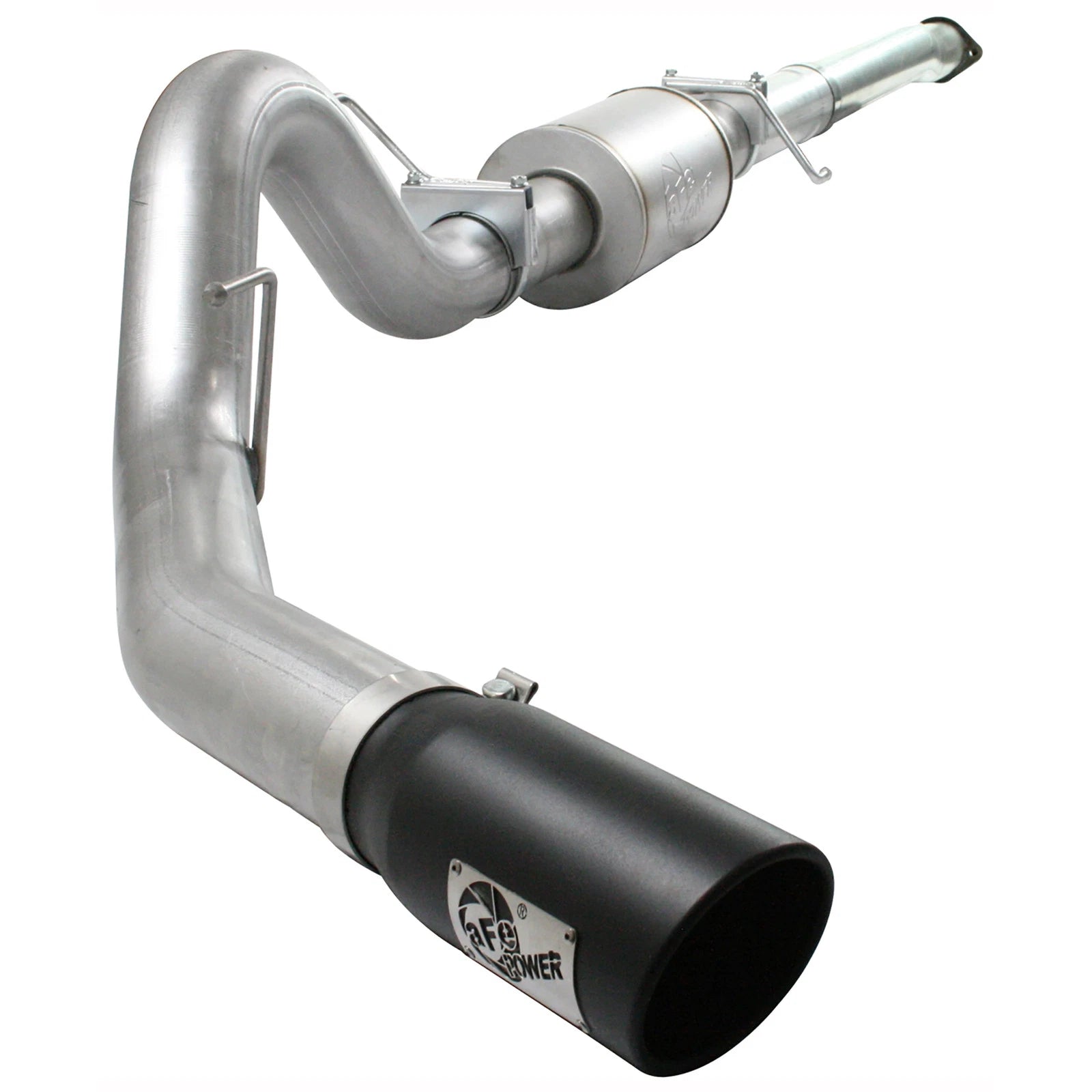 aFe Atlas Exhaust 4in Aluminized Cat-Back w/ 304 SS Black Tip 11-13 Ford F-150 EcoBoost V6 3.5L (tt)