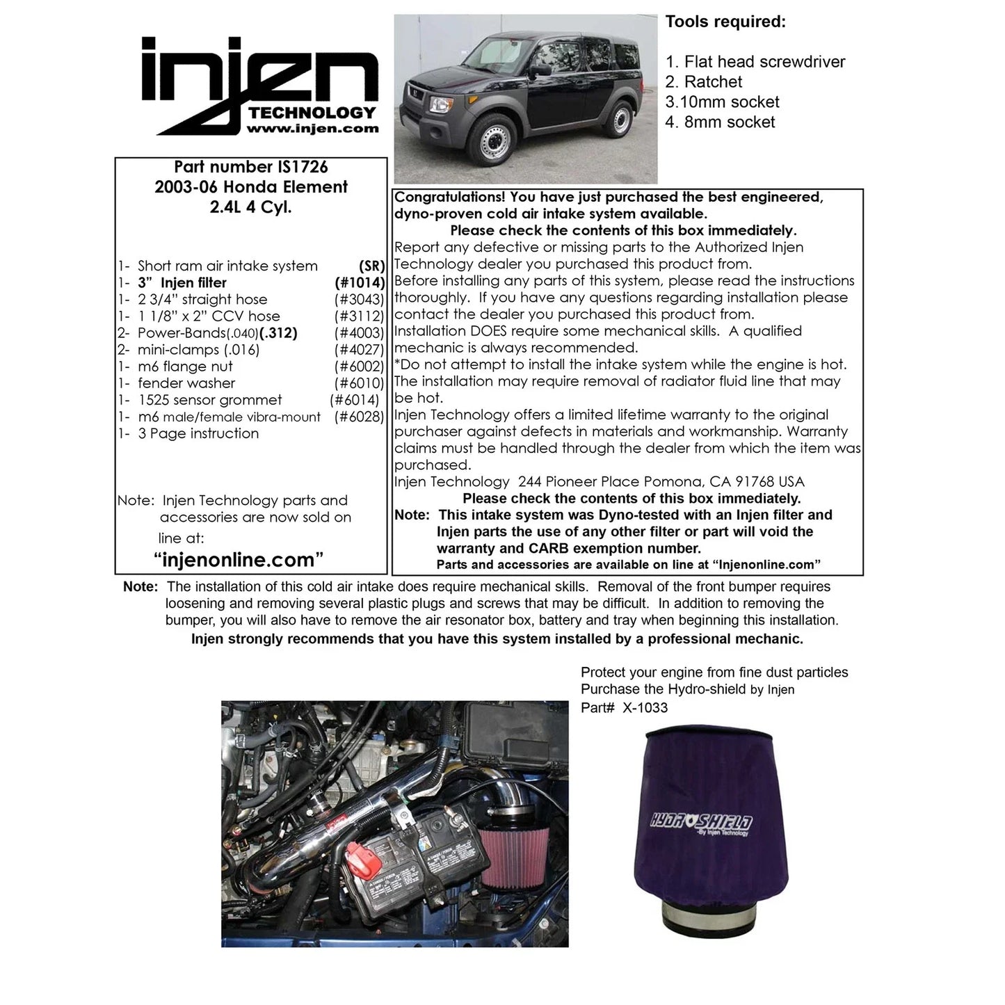 Injen 03-06 Element Polished Short Ram Intake