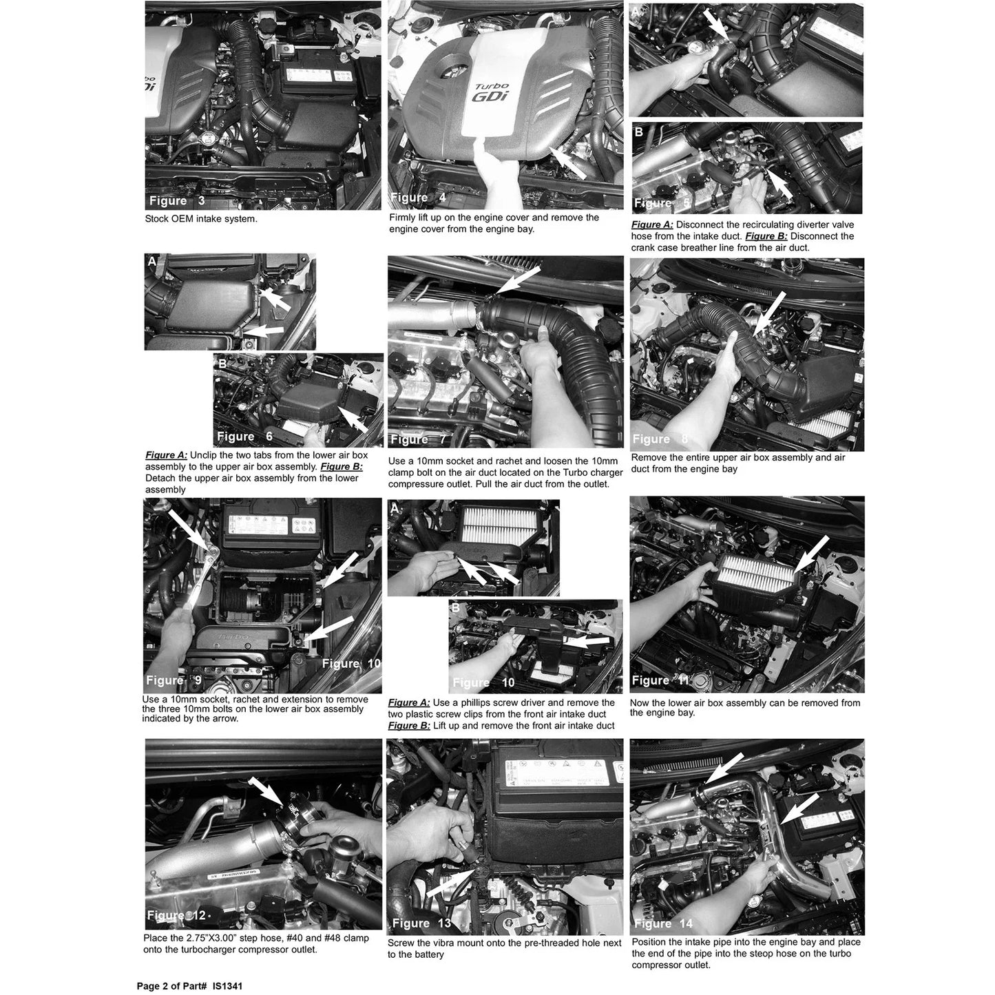 Injen 13 Hyundai Veloster Turbo 1.6L 4cyl Black Short Ram Intake