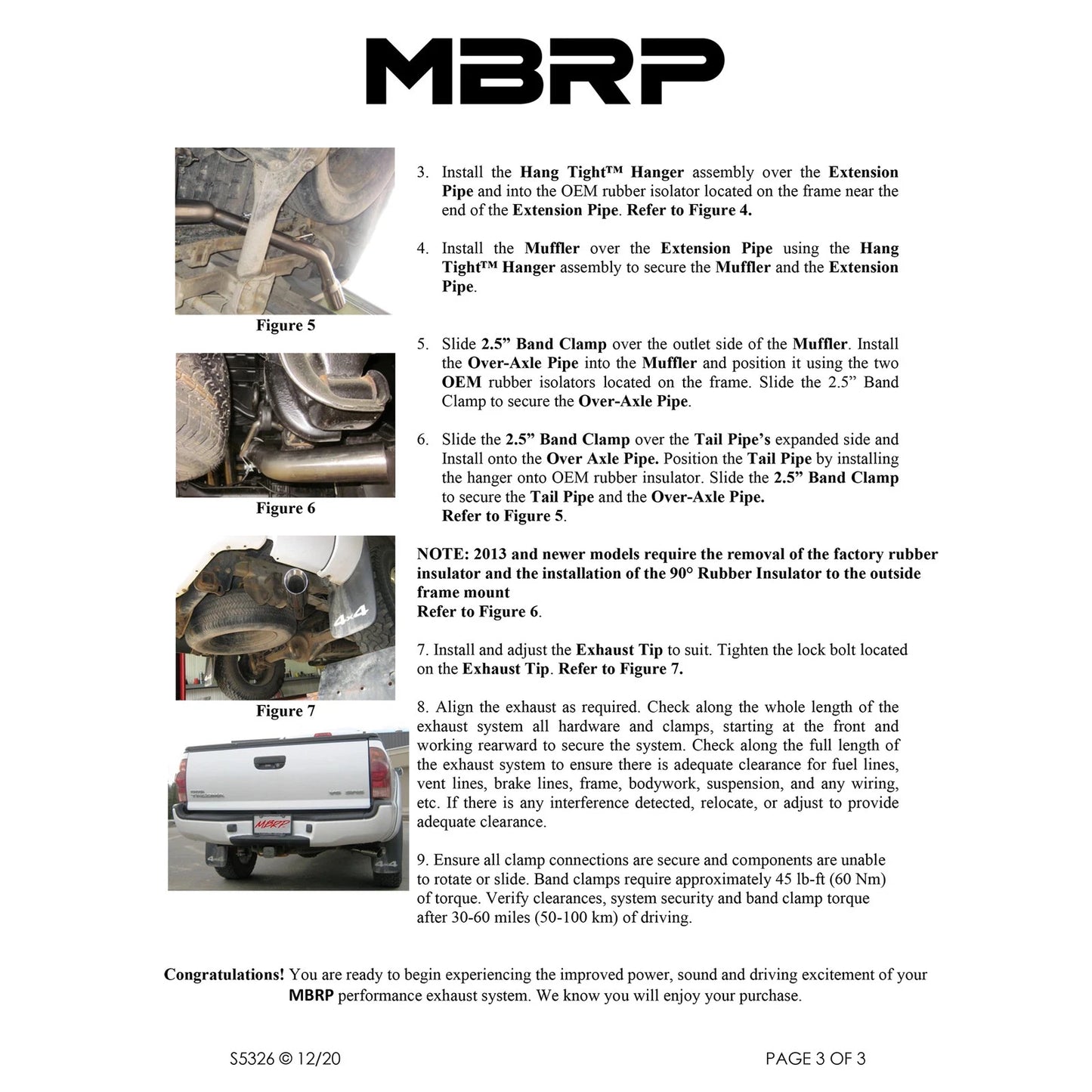 MBRP 09-14 Toyota Tacoma 4.0L EC/CC Cat-Back Single Exit AL - Black
