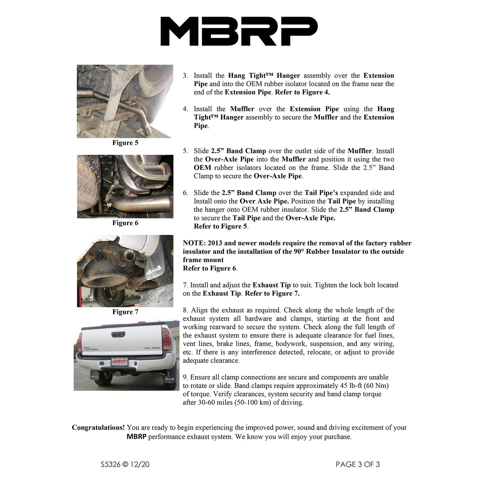 MBRP 09-14 Toyota Tacoma 4.0L EC/CC Cat-Back Single Exit AL - Black