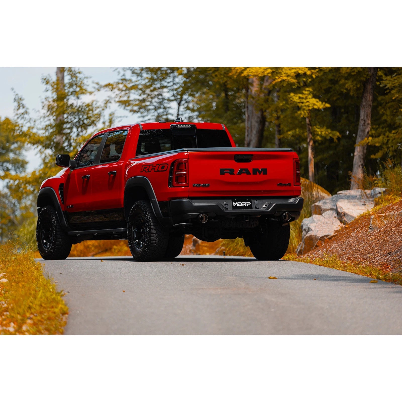MBRP 2025 RAM RHO 3in Dual Split Rear Cat Back w/ Carbon Fiber Tips - T304