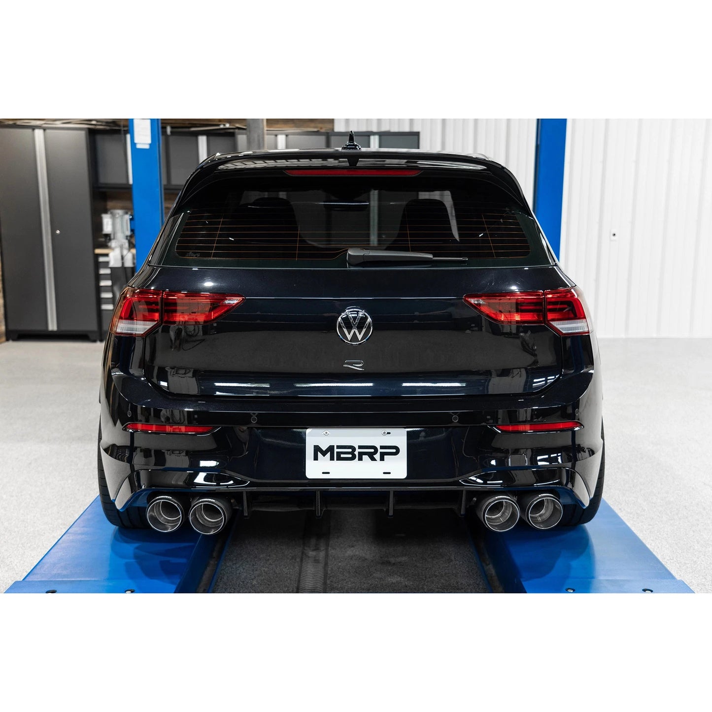 MBRP 2022 Volkswagen Golf R MK8 3in Cat-Back Quad Rear w/ Carbon Fiber Tips Valve Delete Exhaust