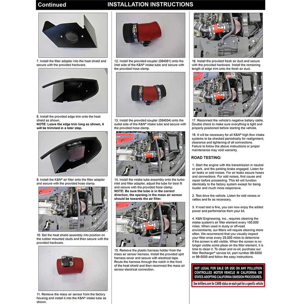 K&N 17-18 Honda Civic Type-R L4-2.0L F/I Typhoon Air Intake
