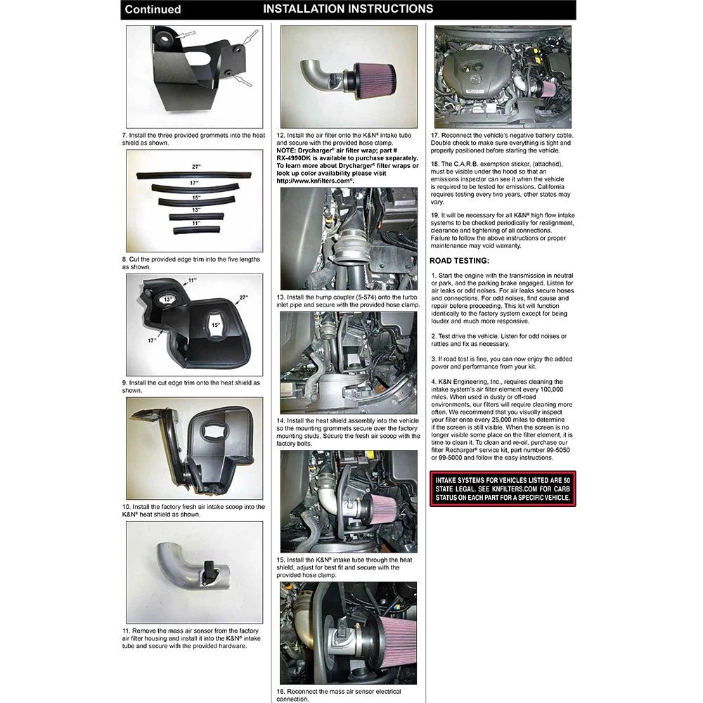 K&N 18-19 Mazda 6 2.5L Turbo Typhoon Air Intake