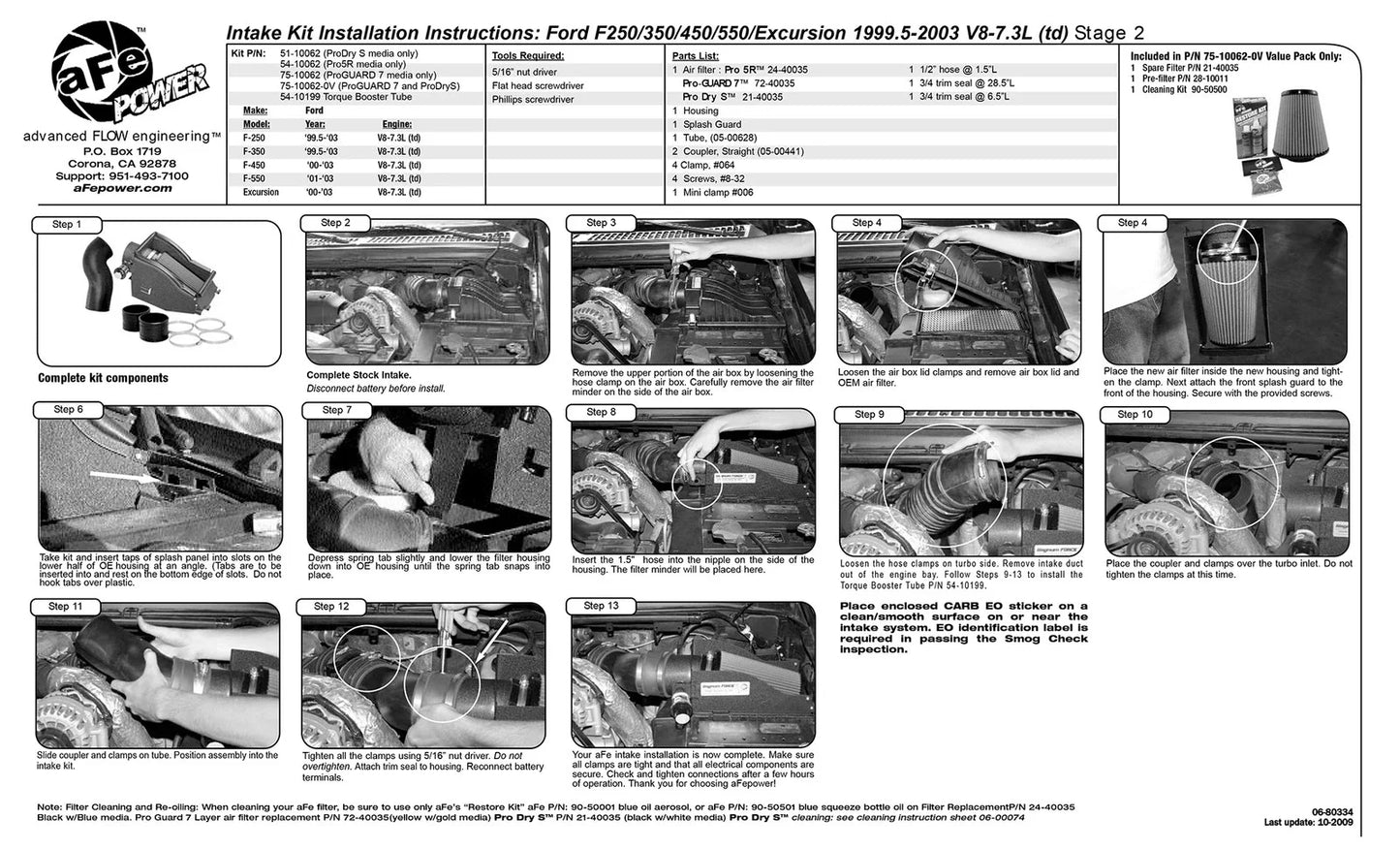 aFe MagnumFORCE Intakes Stage-2 P5R AIS P5R Ford Trucks 99.5-03 V8-7.3L (td)