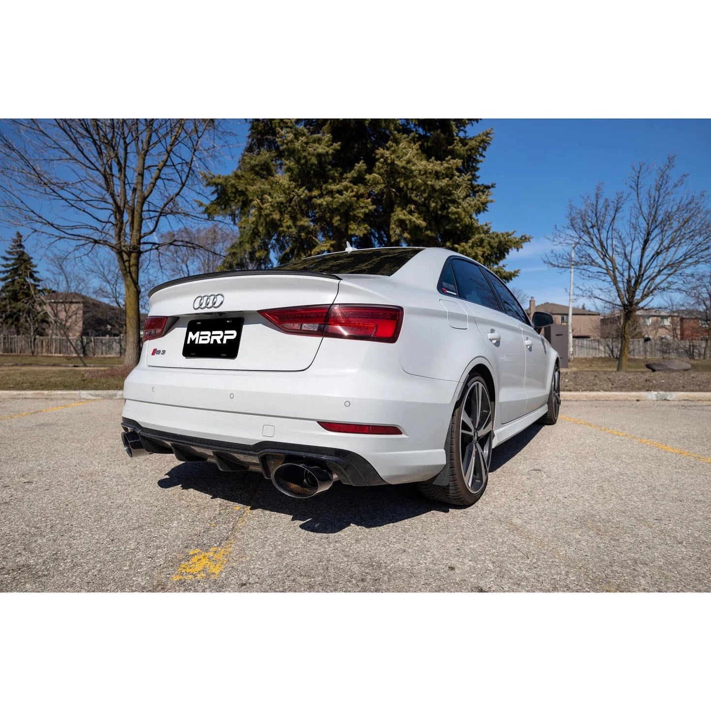 MBRP 17-20 Audi RS3 2.5T T304 SS 3in Cat-Back Dual Split Rear w/ Oval Black Chrome Tips