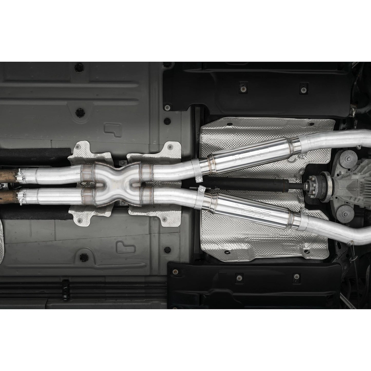 MBRP 15-16 Dodge Challenger RT 5.7L Aluminized Steel 3in Dual Rear Cat-back Quad Tips - Street