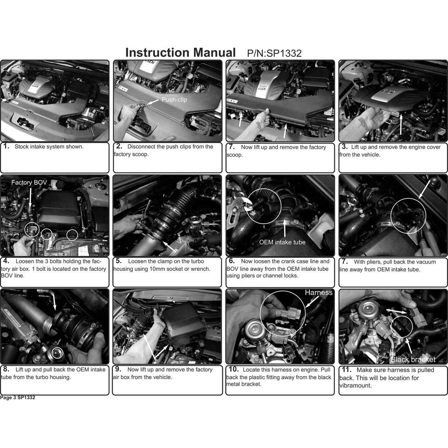 Injen 15-18 Hyundai Sonata 1.6L (t) Black Short Ram Intake w/ Heat Shield