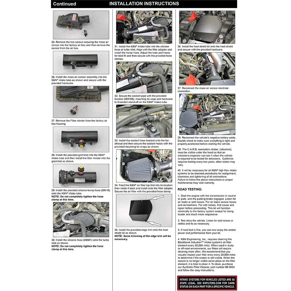 K&N 11-13 Ford F250/F350/F450/F550 Super Duty 6.7L V8 DSL Black Performance Intake Kit