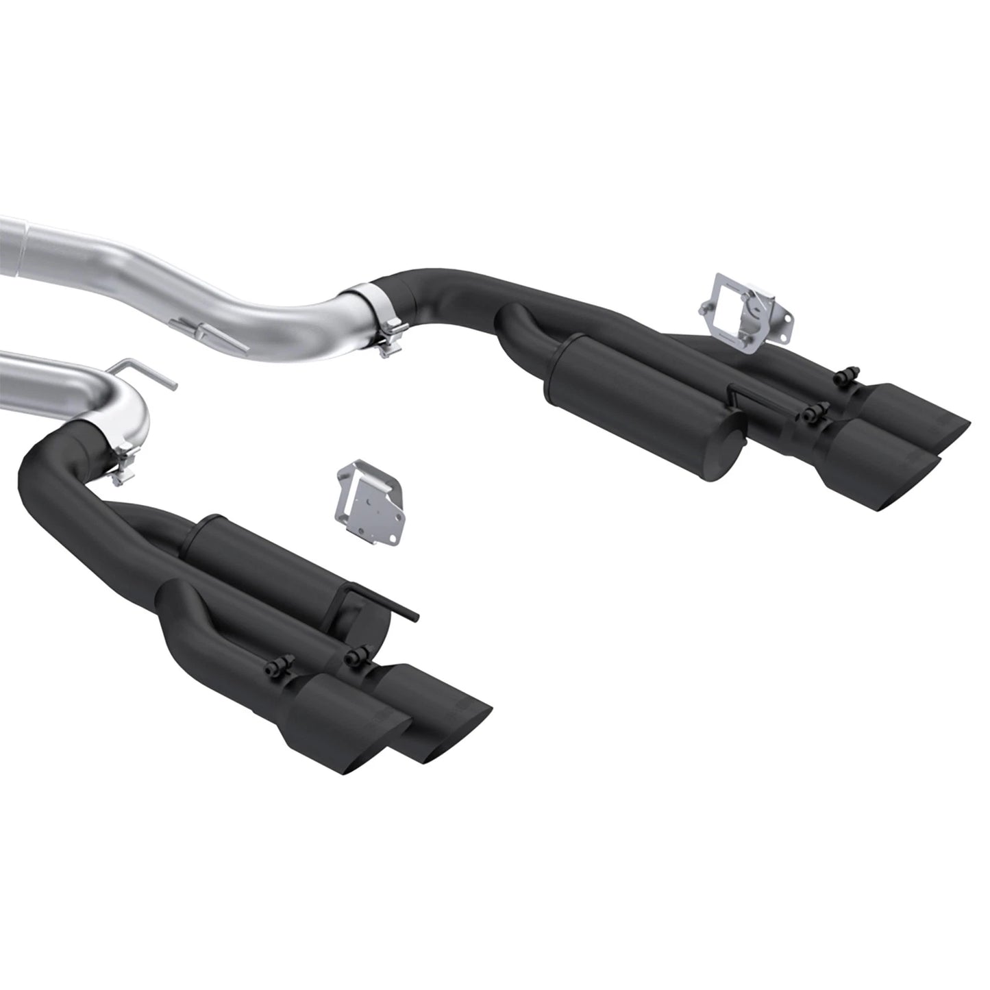 MBRP 2024+ Ford Mustang 5.0L Blk Alum. SS 3in Cat-Back Exhaust w/ Quad Blk Tips (Valve Delete)