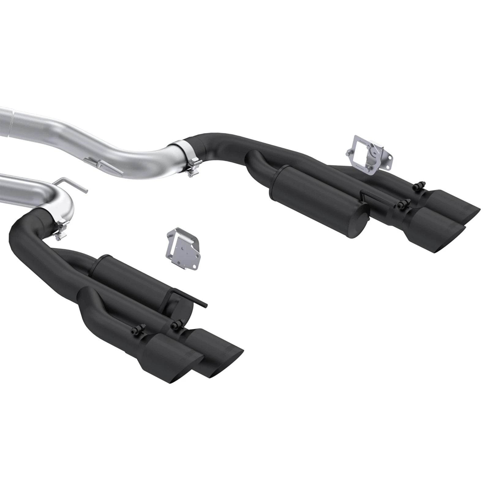 MBRP 2024+ Ford Mustang 5.0L Blk Alum. SS 3in Cat-Back Exhaust w/ Quad Blk Tips (Valve Delete)