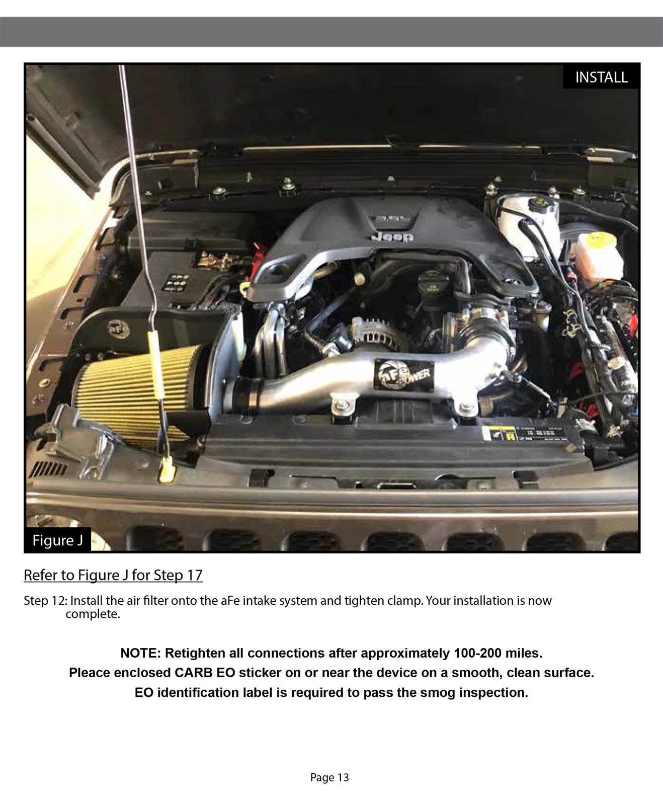 aFe Magnum FORCE Stage-2 XP Pro DRY S Cold Air Intake System 2018+ Jeep Wrangler (JL) V6 3.6L