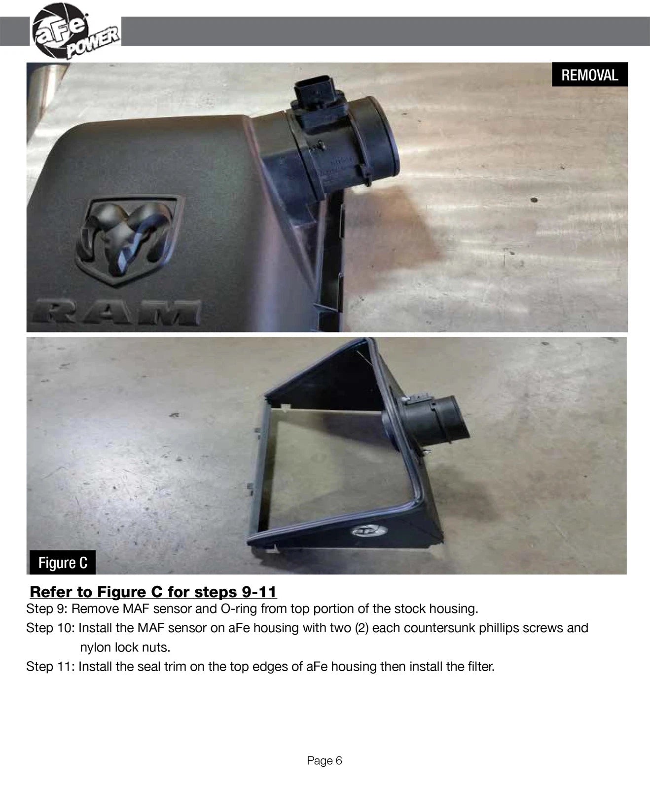 aFe MagnumFORCE XP Air Intake System Stage-2 PRO 5R 2014 Dodge RAM 1500 V6 3.0L Truck (EcoDiesel)