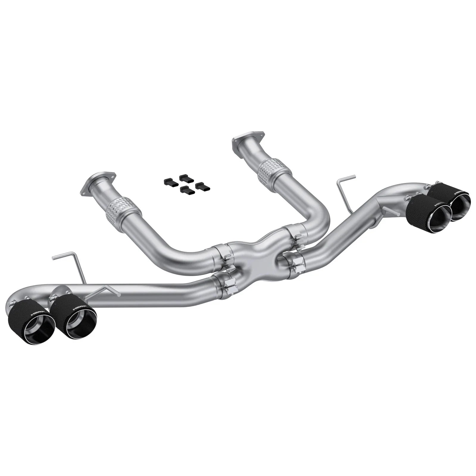 MBRP 20-23 Chevrolet Corvette C8 3in Cat Back Quad Split Rear Exit w/ Carbon Fiber Tips - T304