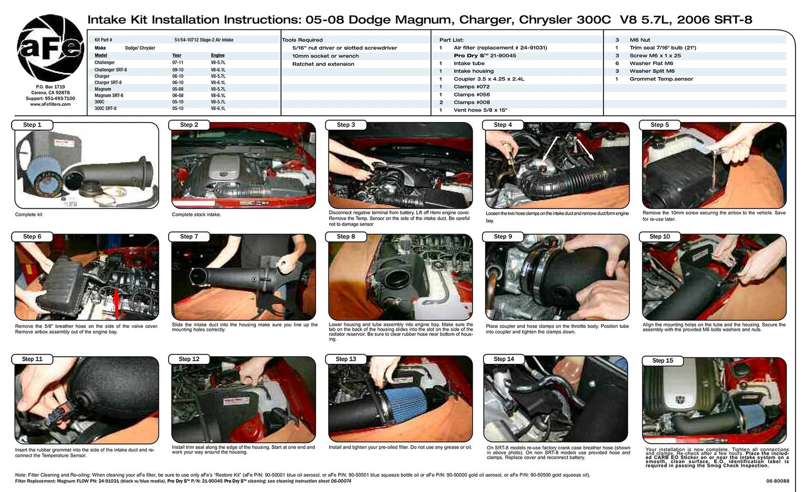 aFe MagnumFORCE Intakes Stage-2 P5R AIS P5R Dodge Magn/Chry 300C 05-10 V8-5.7