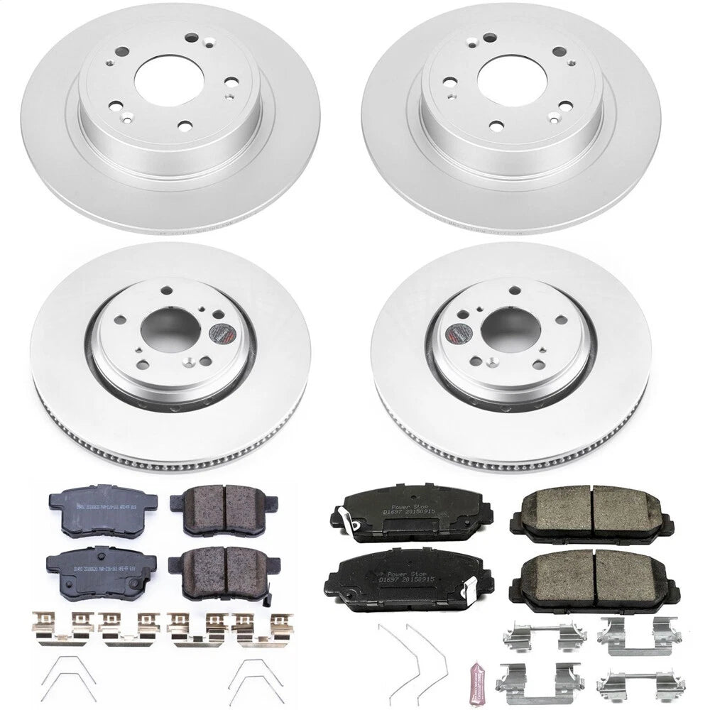 Power Stop 16-17 Honda Accord Front & Rear Z17 Evolution Geomet Coated Brake Kit