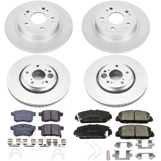 Power Stop 16-17 Honda Accord Front & Rear Z17 Evolution Geomet Coated Brake Kit