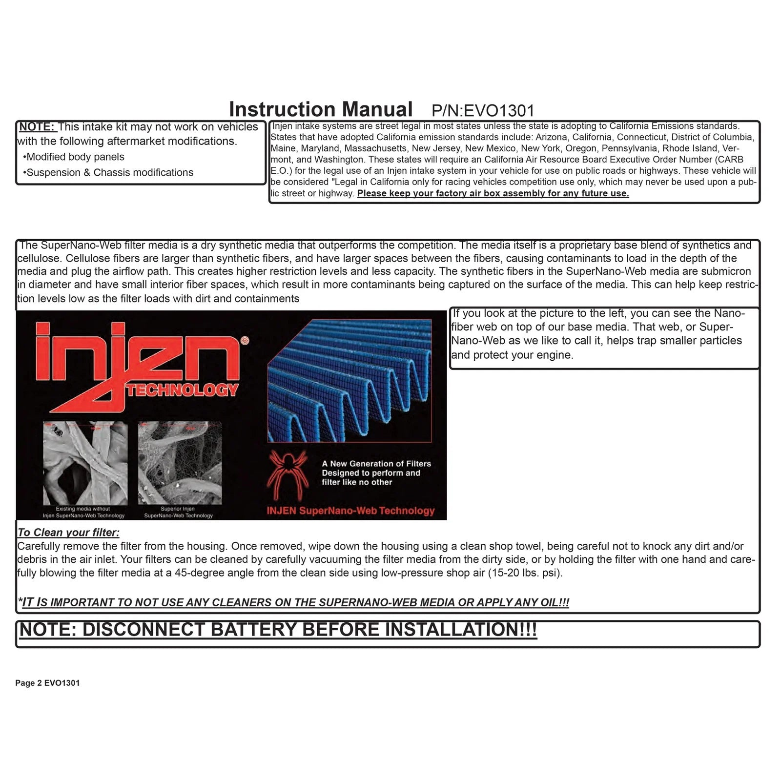 Injen 19-21 Hyundai Veloster N 1.6L Turbo Evolution Intake - Dry Filter