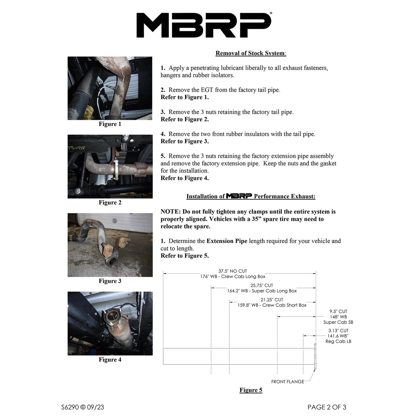 MBRP 17-19 Ford F250/350/450 6.4 L Filter Back Single Side Dual Exit Exhaust System
