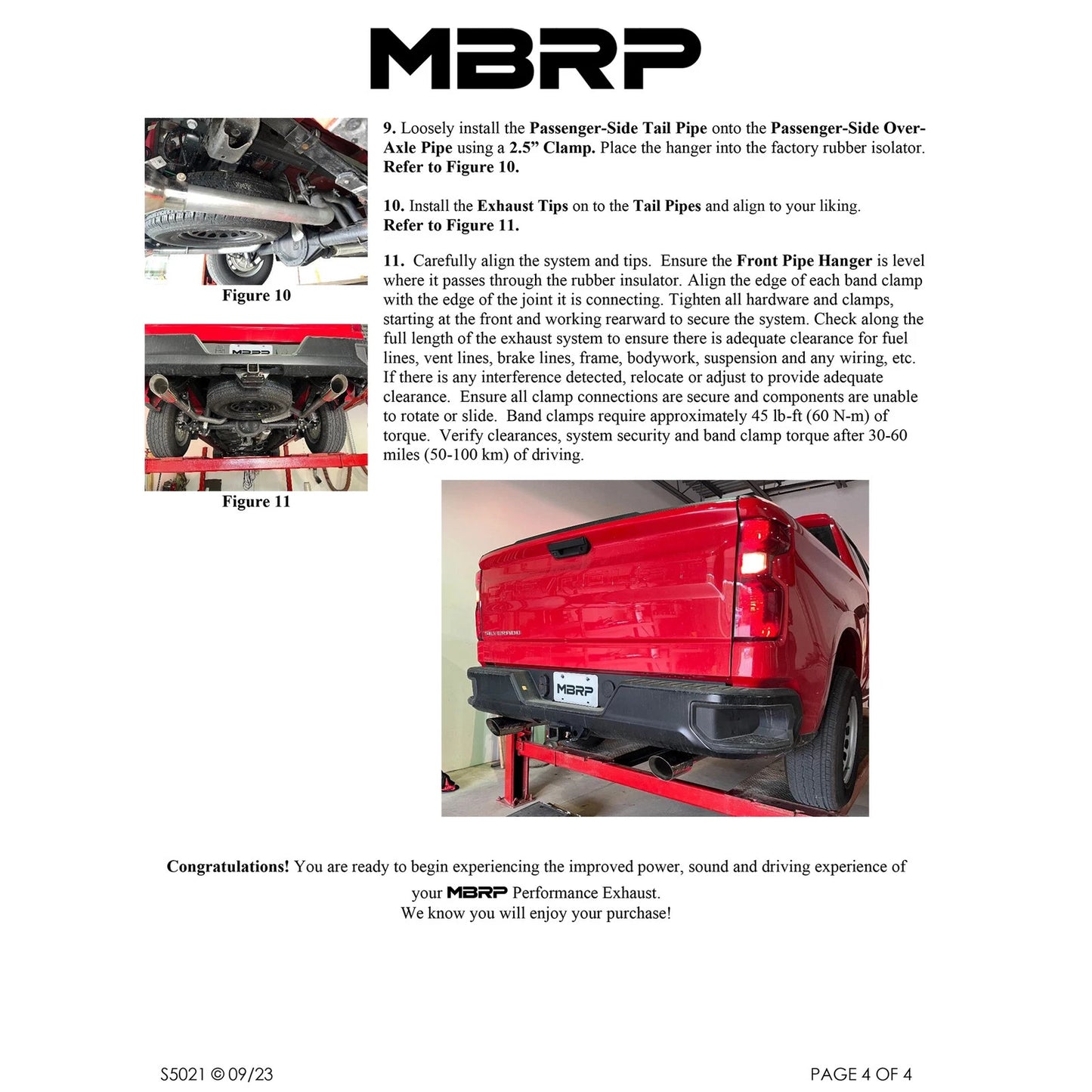 MBRP 2019+ Chevrolet Silverado 1500 / 2019+ GMC Sierra 1500 Alum. 3in Armor Lite Cat-Back Exhaust