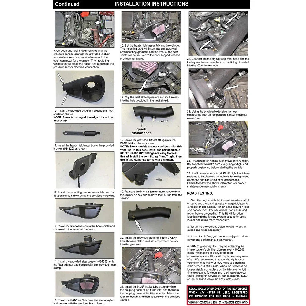 K&N 14-15 Ford Fusion 1.5L Air Charger Performance Intake