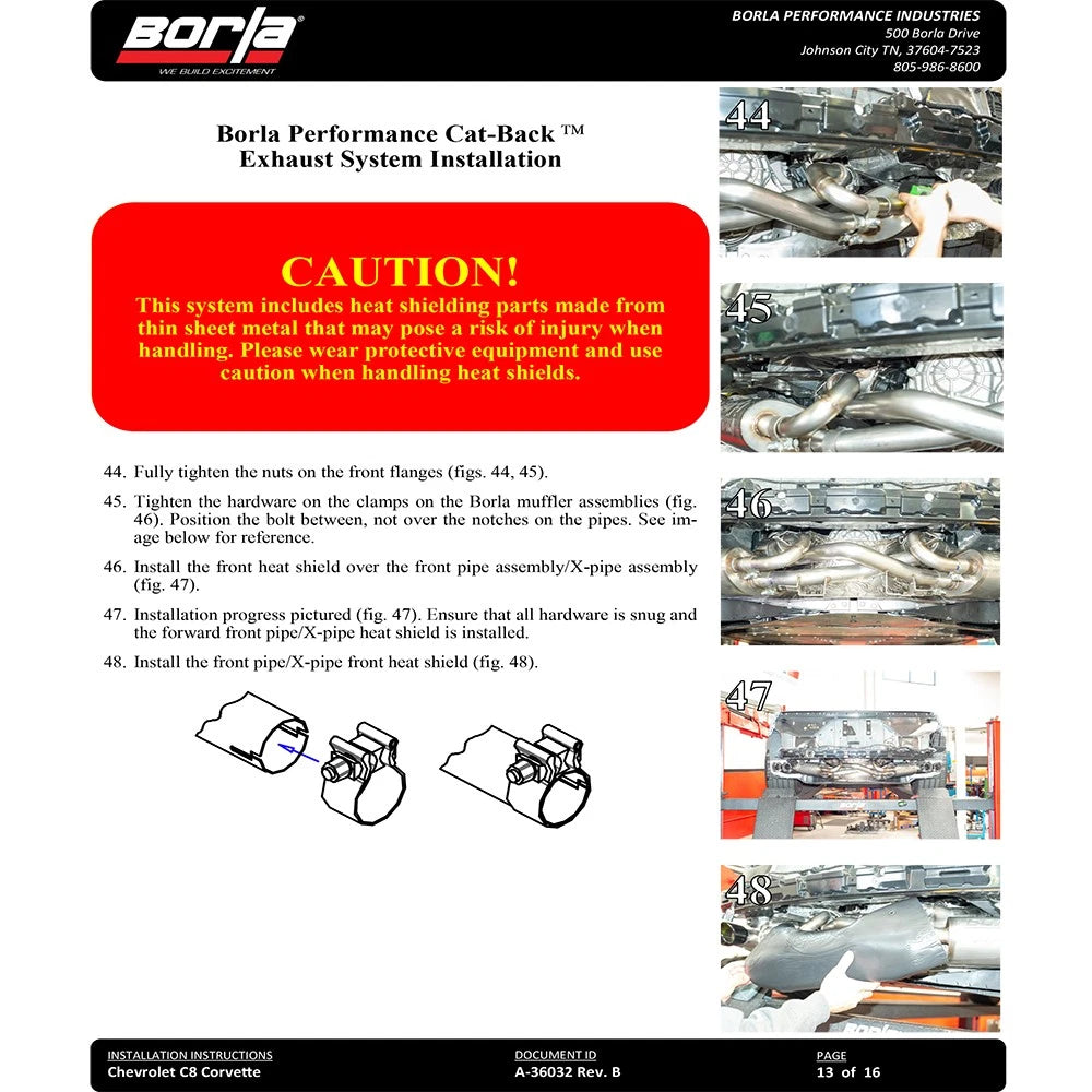 Borla 2020 Chevrolet Corvette C8 6.2 ATAK 3in Exhaust System Dual Round Rolled A/C Black Chrome Tips