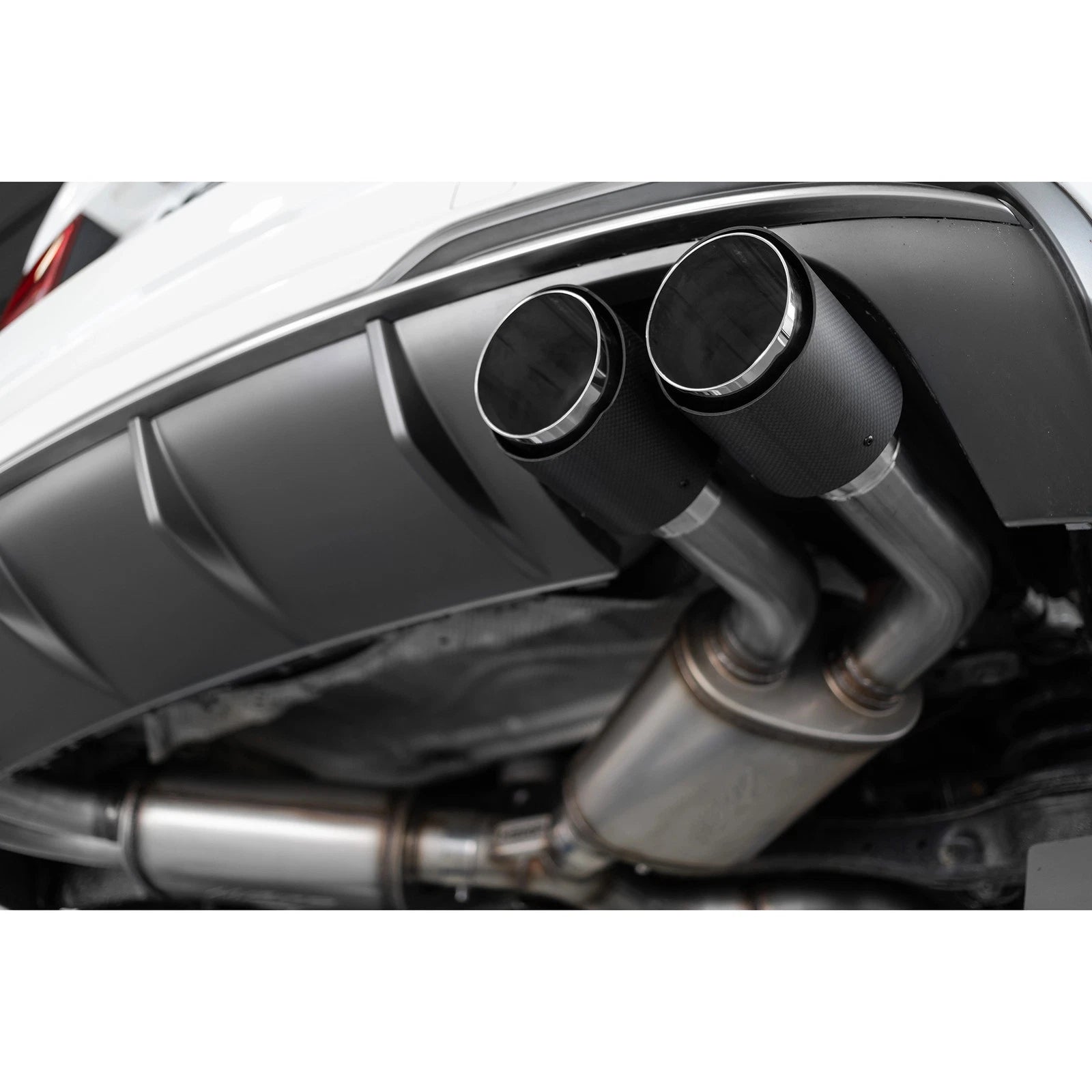 MBRP 15-18 Audi S3 SS 3in Quad Split Rear Exit w/ Carbon Fiber Tips - T304
