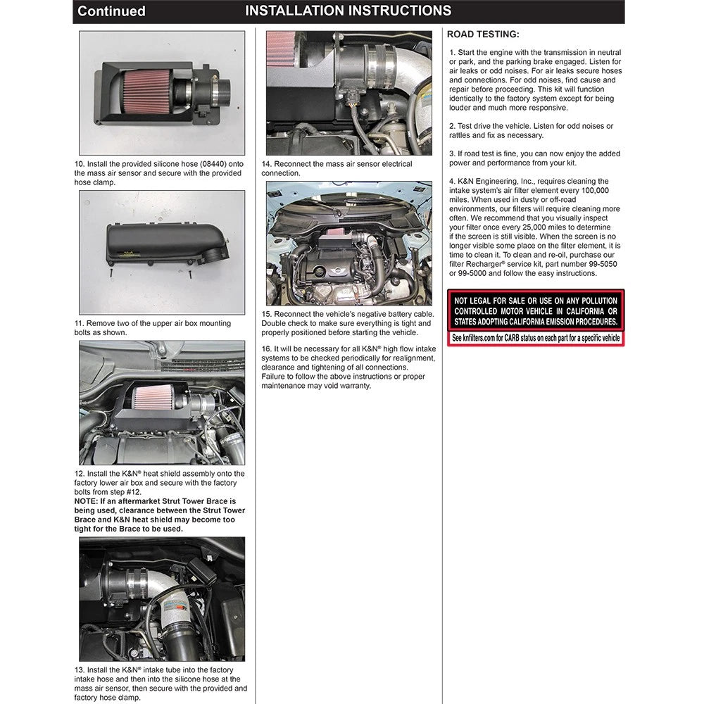 K&N 11-13 Mini Cooper S 1.6L Black Typhoon Performance Intake