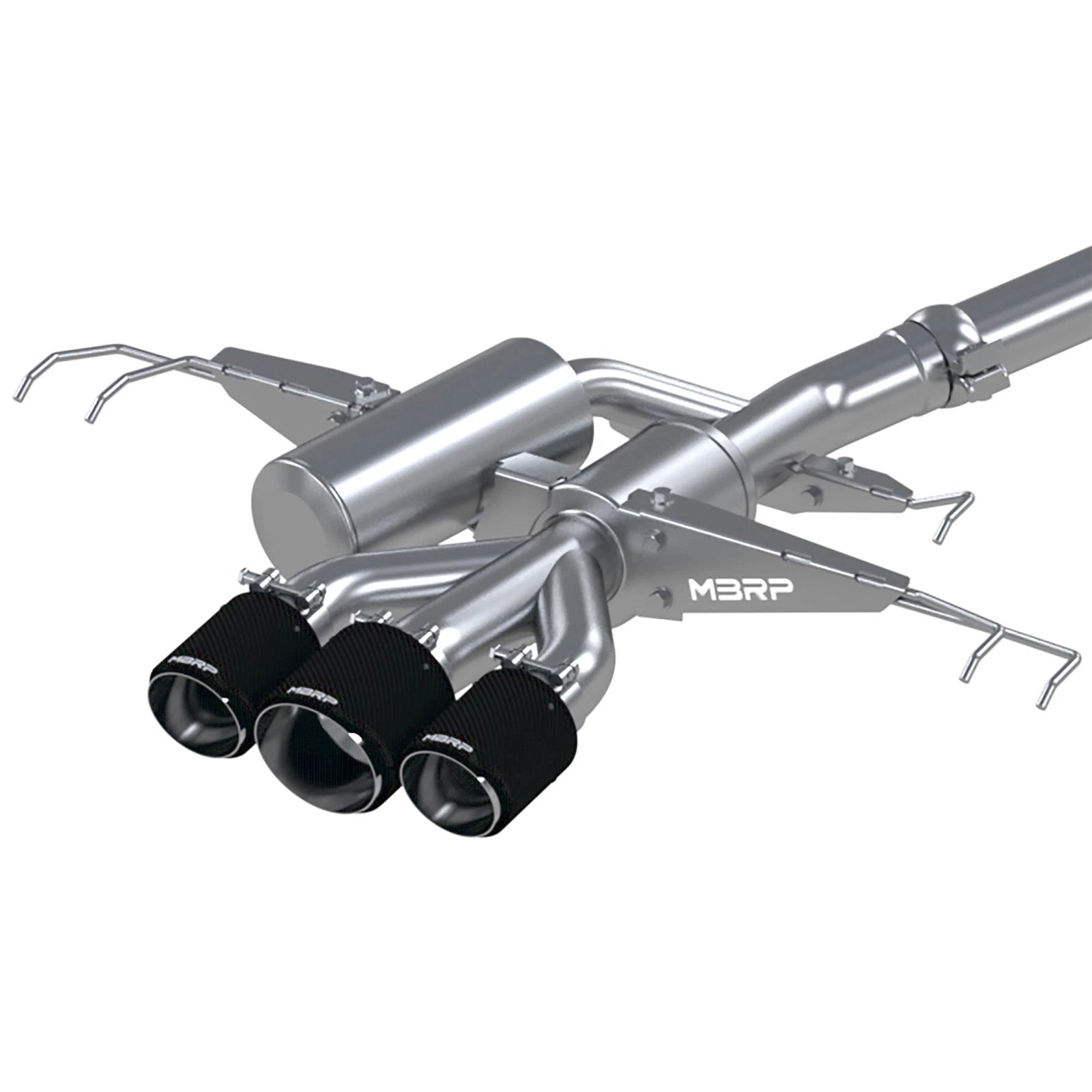 MBRP 17-22 Honda Civic Type R 2.0L T304 SS 3in Cat-Back w/Triple Center Outlet- Carbon Fiber Tips
