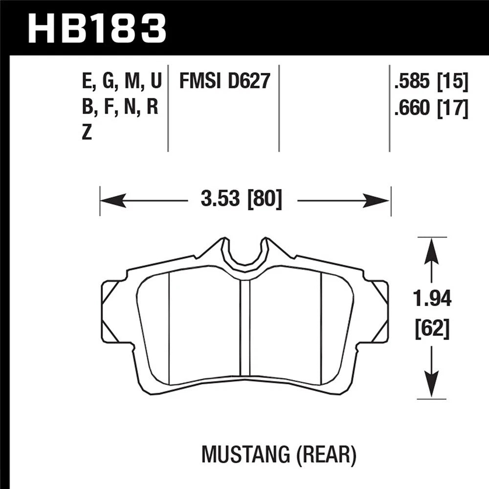 Hawk 94-04 Ford Mustang HPS Street Rear Brake Pads