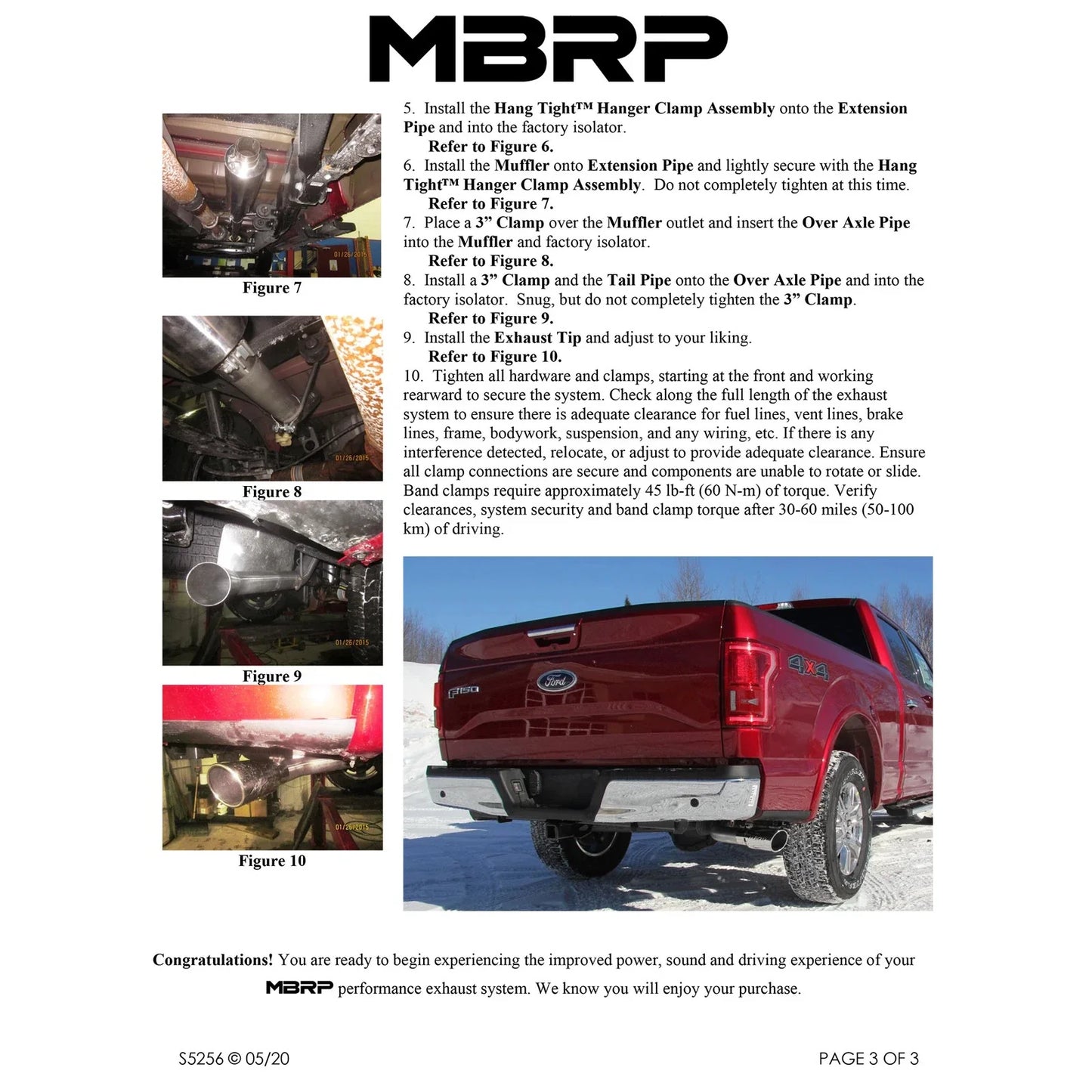 MBRP 15-20 Ford F-150 5.0L 3in Cat Back Single Side Exit Black Exhaust System