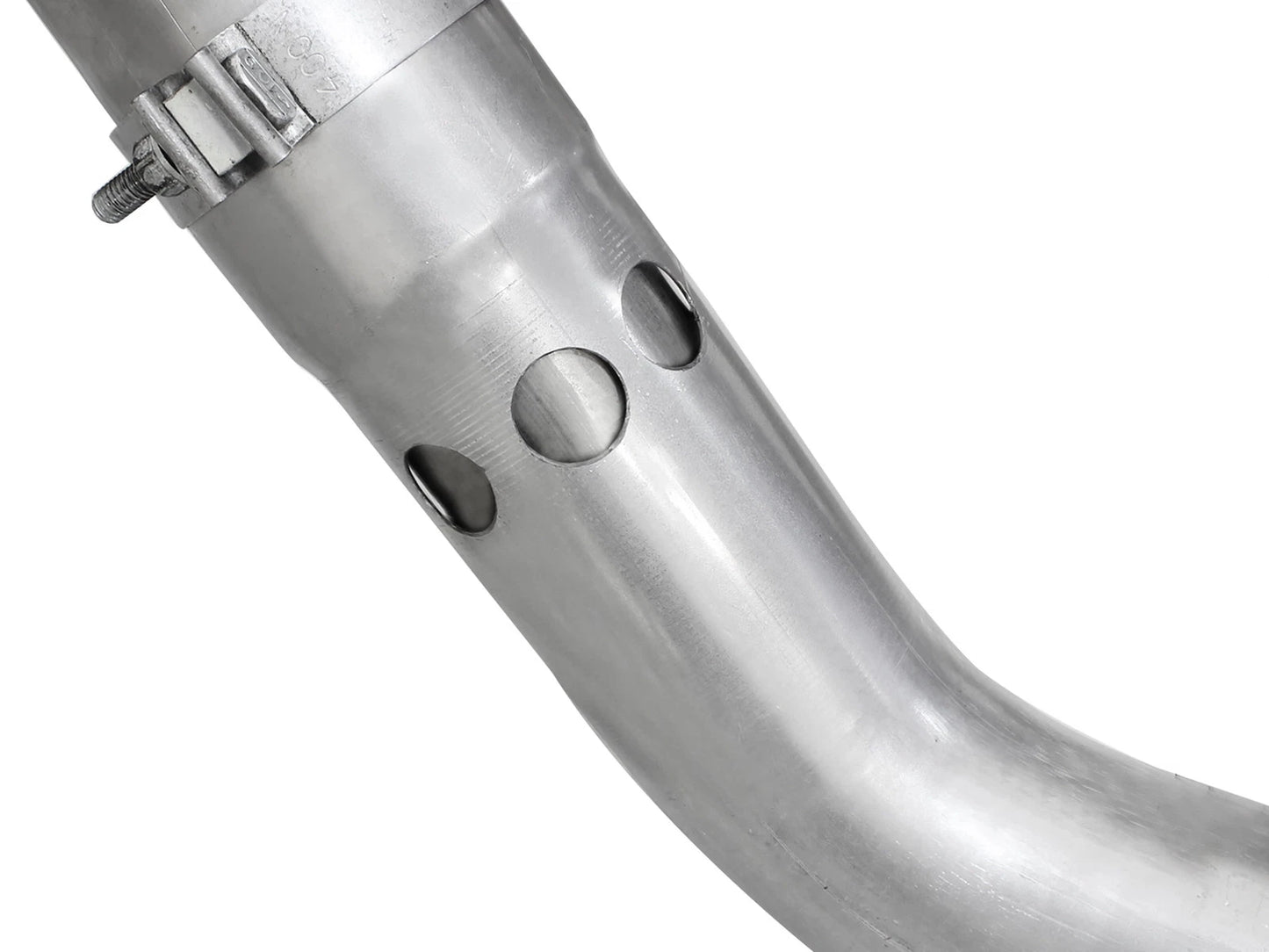 aFe Atlas Exhaust 4in DPF-Back Exhaust Aluminized Steel Polished Tip 11-14 ford Diesel Truck V8-6.7L