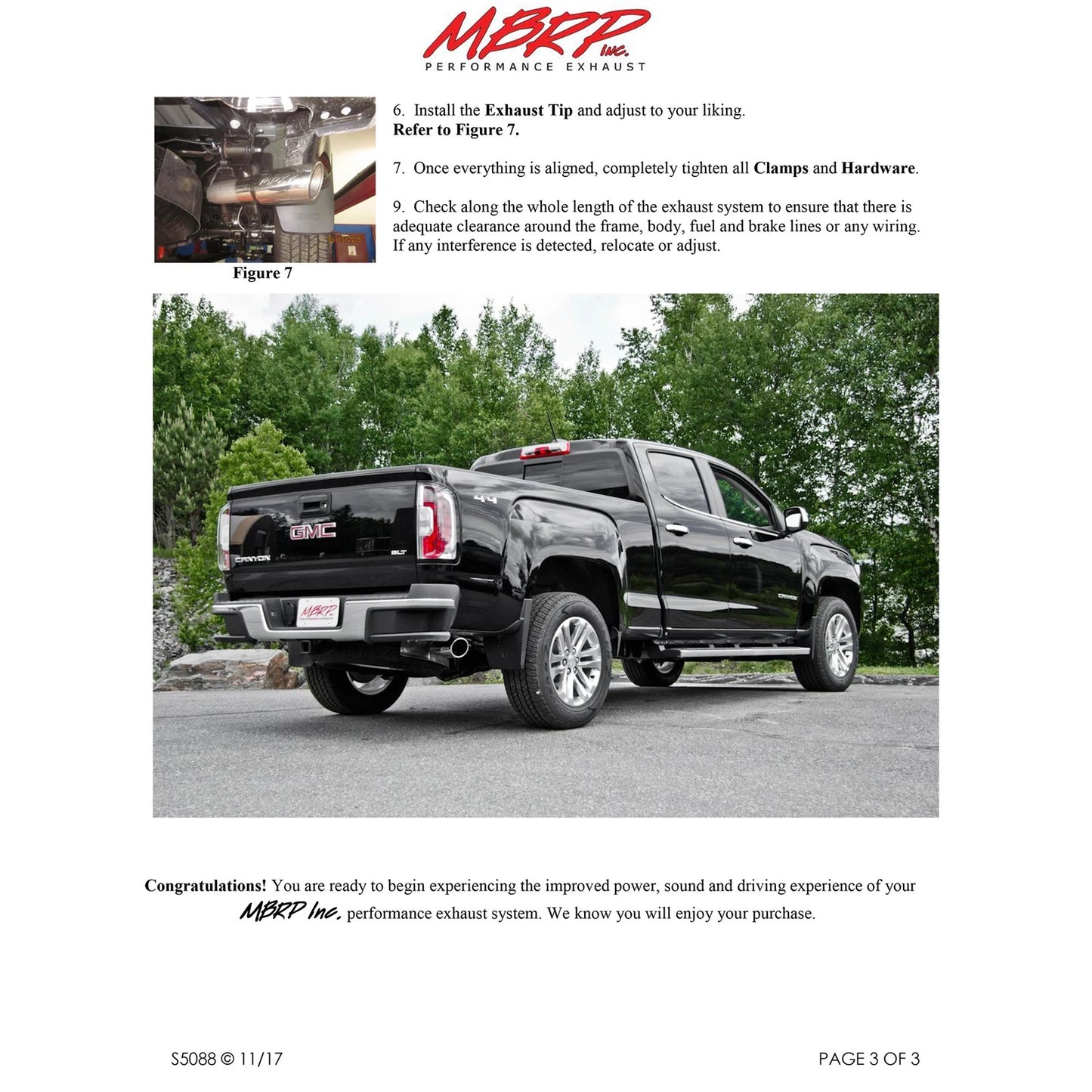 MBRP 2015 Chevy/GMC Colorado/Canyon 2.5L & 3.6L Black Coated 3in C/B Single Side Exit