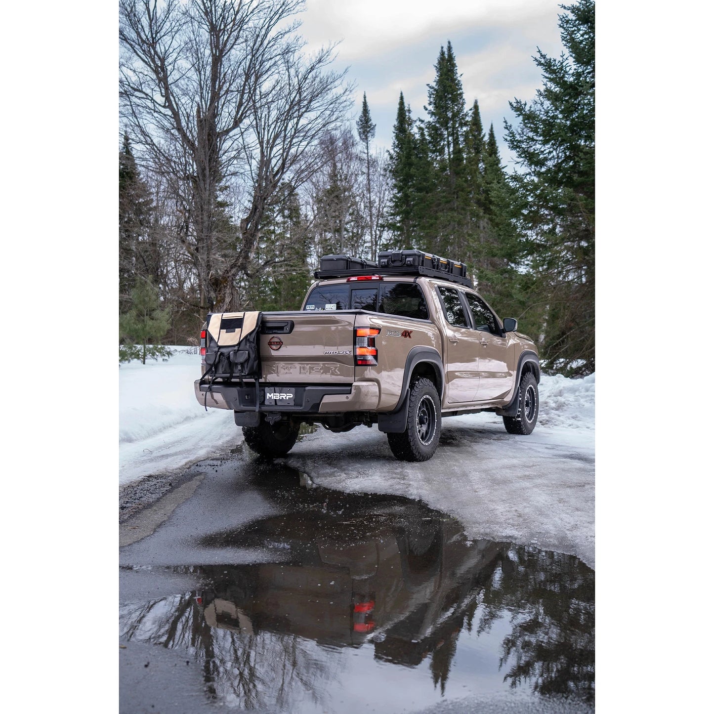 MBRP 22-23 Nissan Frontier 3.8L 3in Tip 3in Cat Back Turndown Exit Street Profile - T304