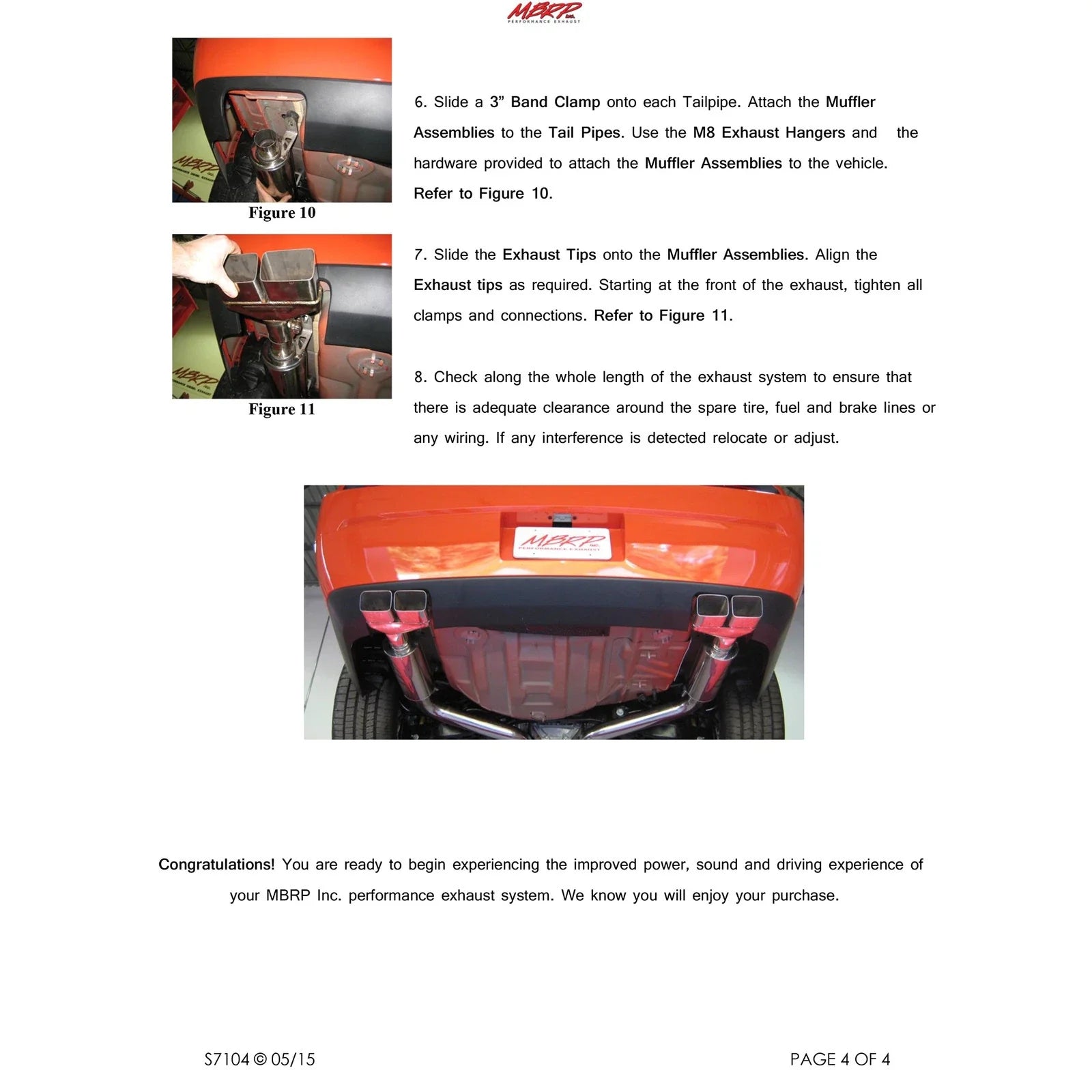 MBRP 2009 Dodge Challenger RT 5.7L Hemi Cat Back Cool Duals