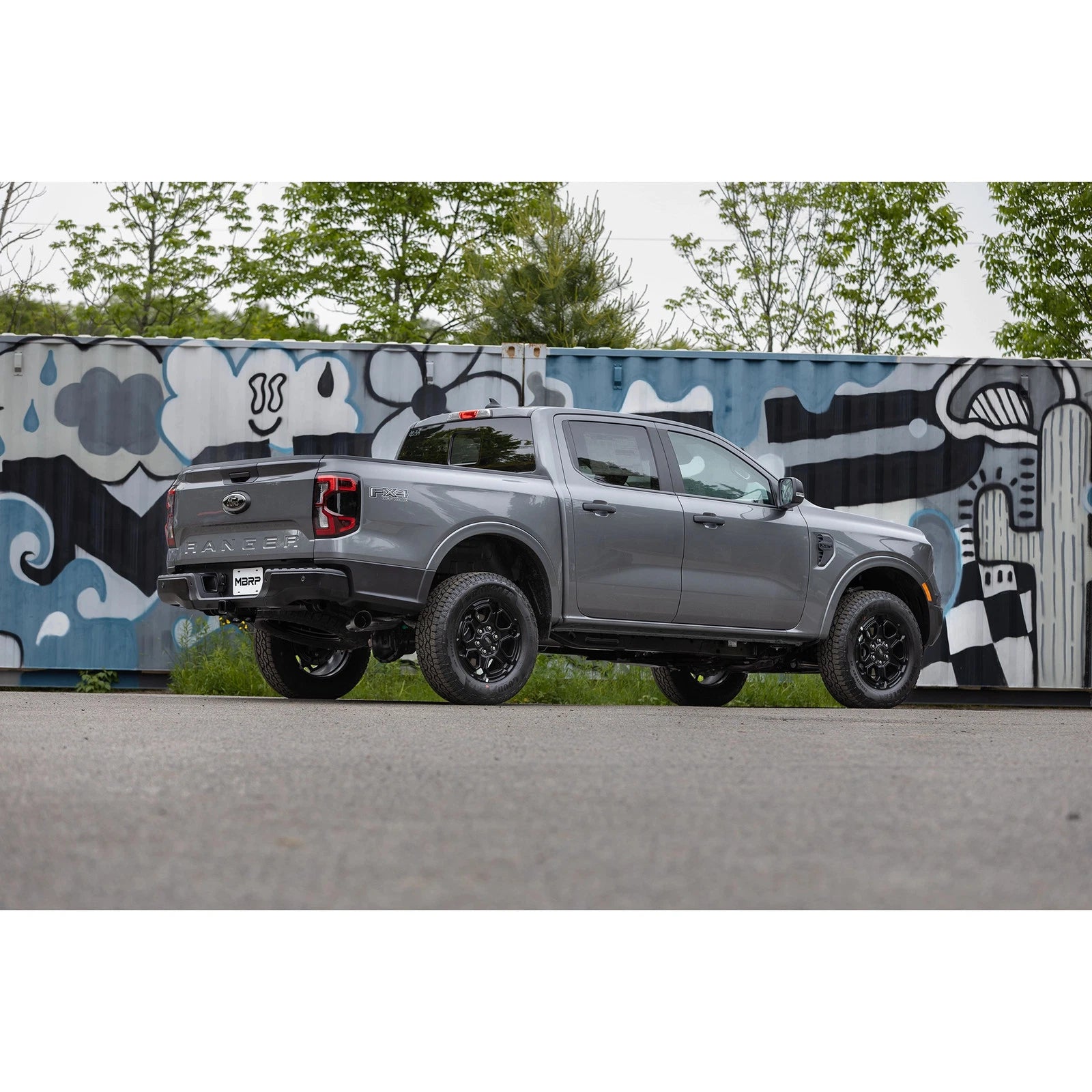 MBRP 2024+ Ford Ranger 2.7L 2.5 into 3in Single Side Exit Cat Back - BLK