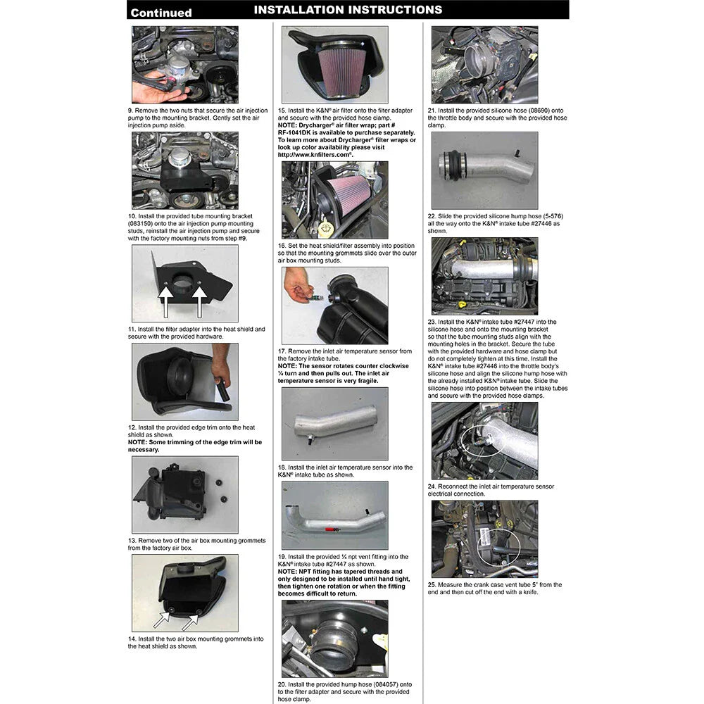 K&N High Flow Performance Intake Kit 11 Jeep Grand Cherokee 3.6L V6 / 11 Dodge Durango 3.6L V6