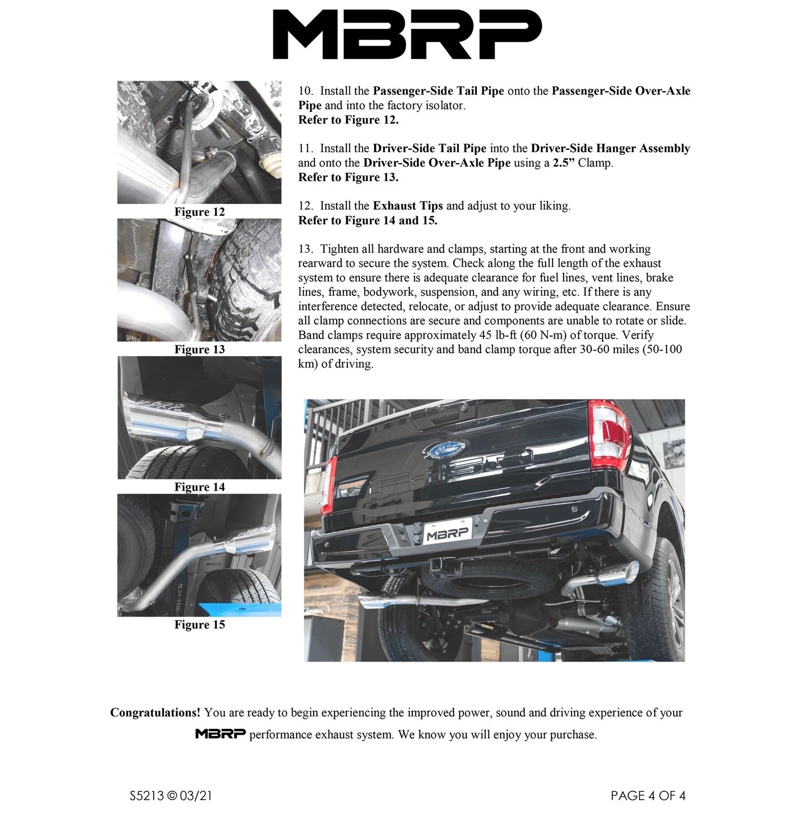 MBRP 2021+ Ford F-150 5.0L/3.5L/ 2.7L Ecoboost 3in Cat Back 2.5in Dual Split Exit T409 Exhaust