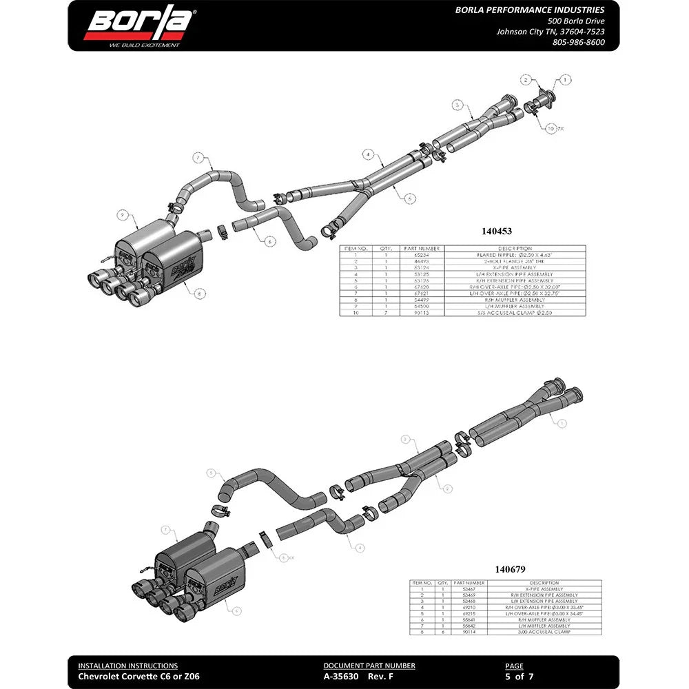 Borla 05-08 Chevrolet Corvette Coupe/Convertible 2dr 6.2L 8cyl AT/MT 6spd ATAK SS Catback Exhaust