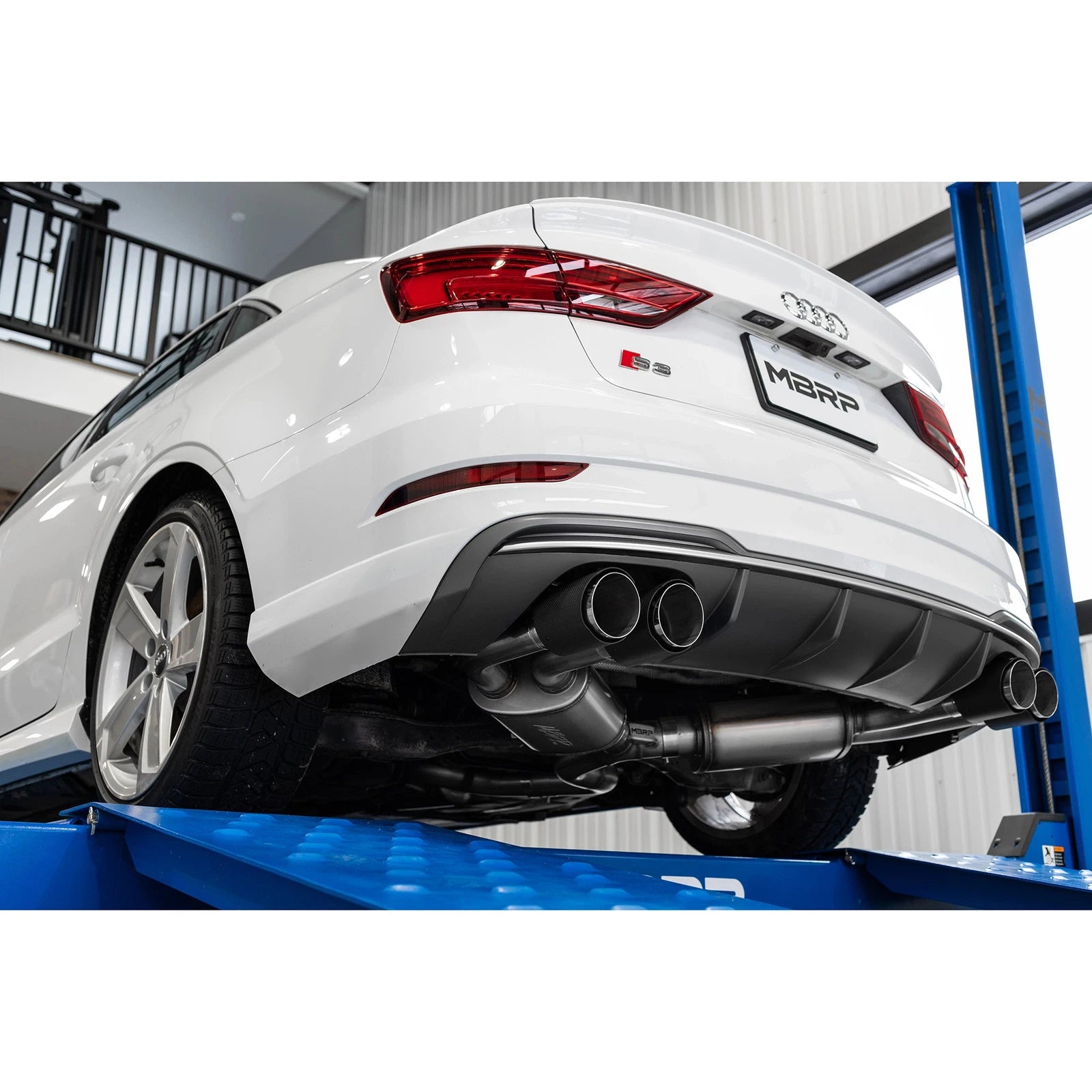 MBRP 15-18 Audi S3 SS 3in Quad Split Rear Exit w/ Carbon Fiber Tips - T304