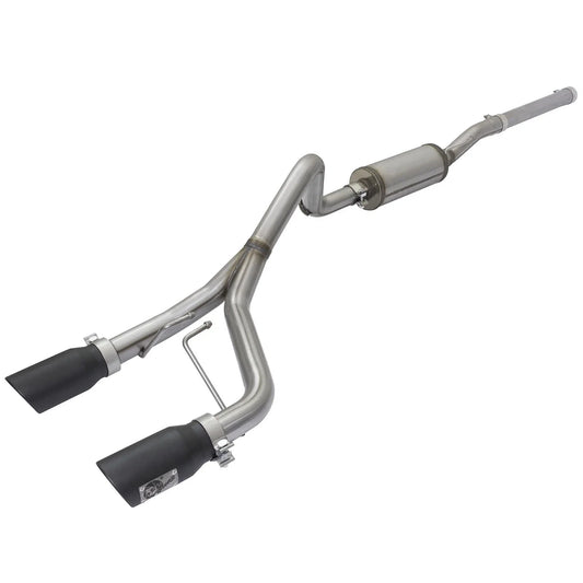 aFe Rebel Series CB 2.5in Dual Center Exit SS Exhaust w/ Black Tips 07-15 Jeep Wrangler 3.6L/3.8L V6