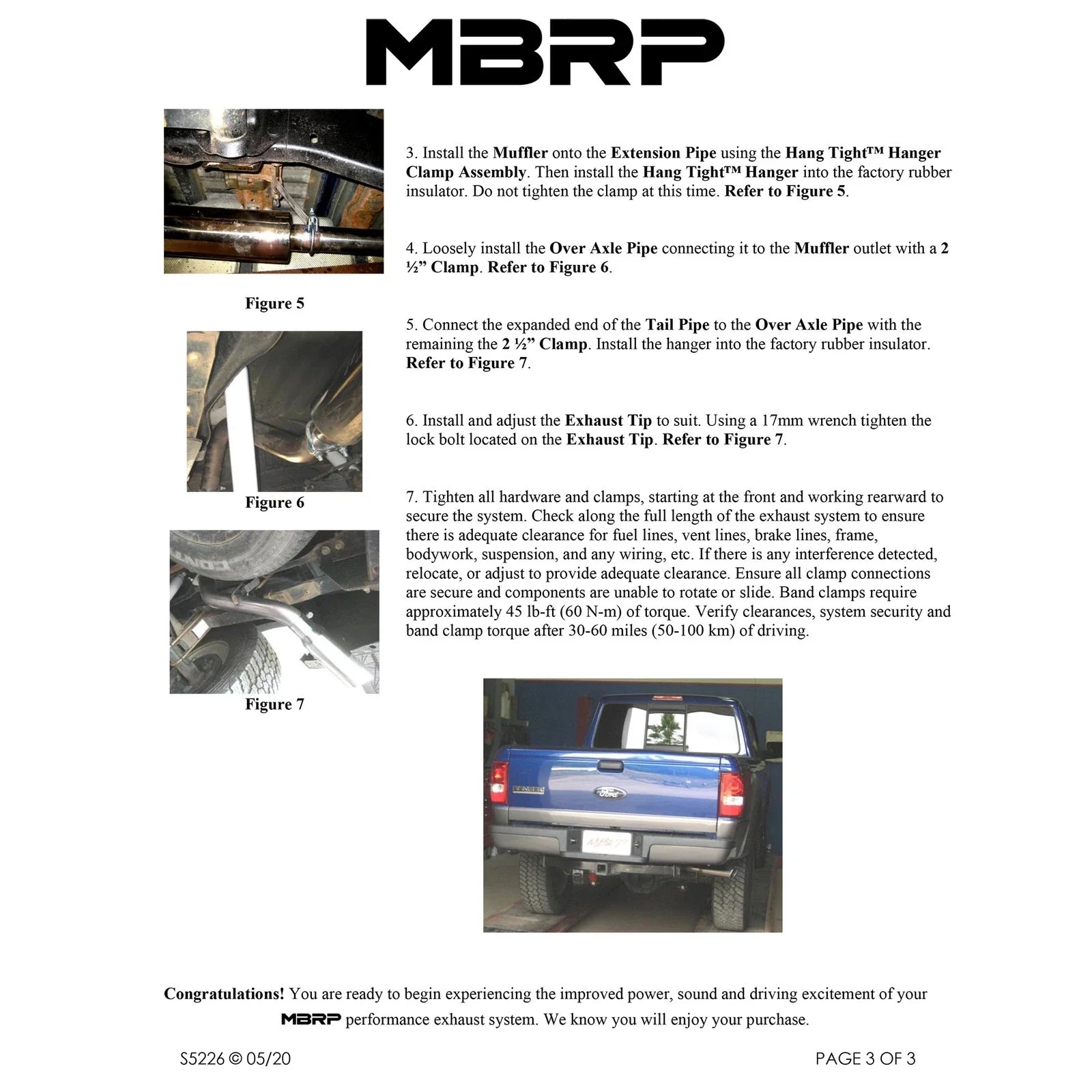 MBRP 98-11 Ford Ranger 3.0/4.0L Cat Back Single Side T409 Exhaust