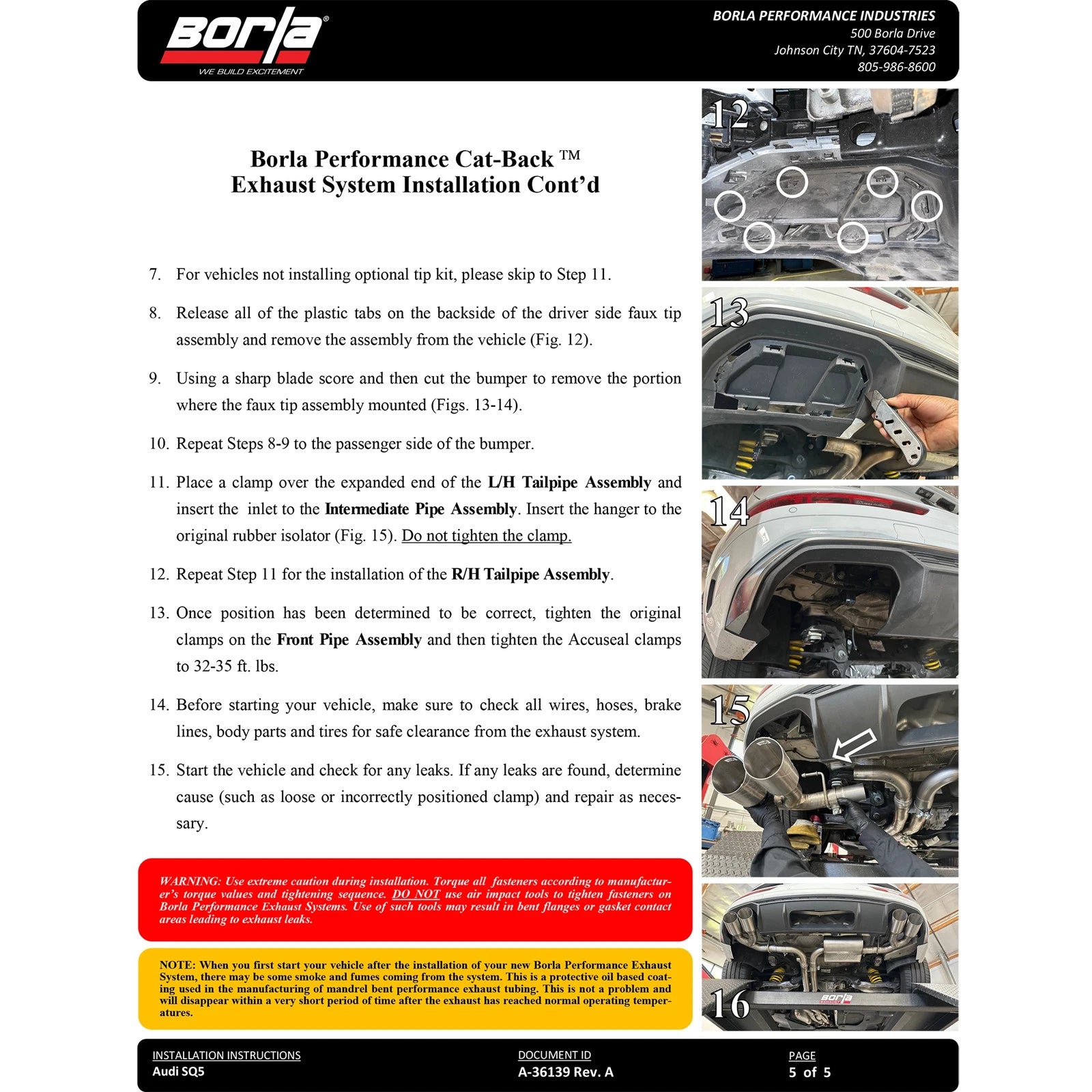 Borla 21-25 Audi SQ5 3.0L-V6 AWD S-Type Catback Exhaust