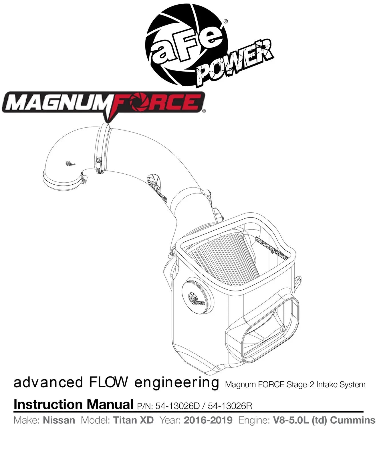 aFe Magnum Force Stage-2 Pro 5R Cold Air Intake System 16-19 Nissan Titan XD V8-5.0L (td)