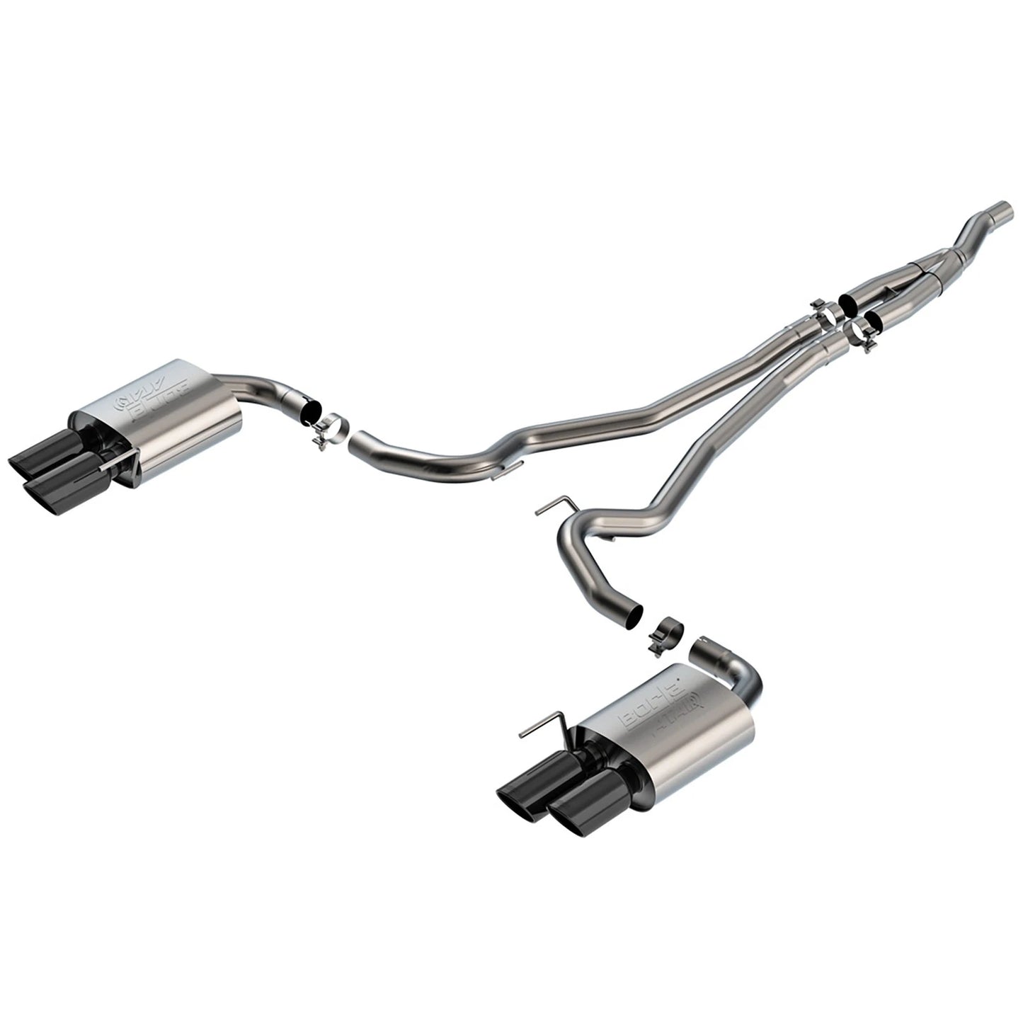 Borla 2024 Ford Mustang Ecoboost 2.3L ATAK Catback Exhaust Black Chrome w/ Quad Tip - Non-Active
